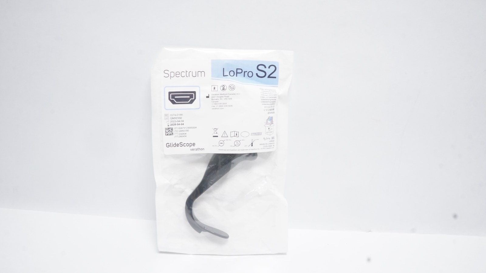 Verathon 0574-0166 Spectrum LoPro S2 Medical Device