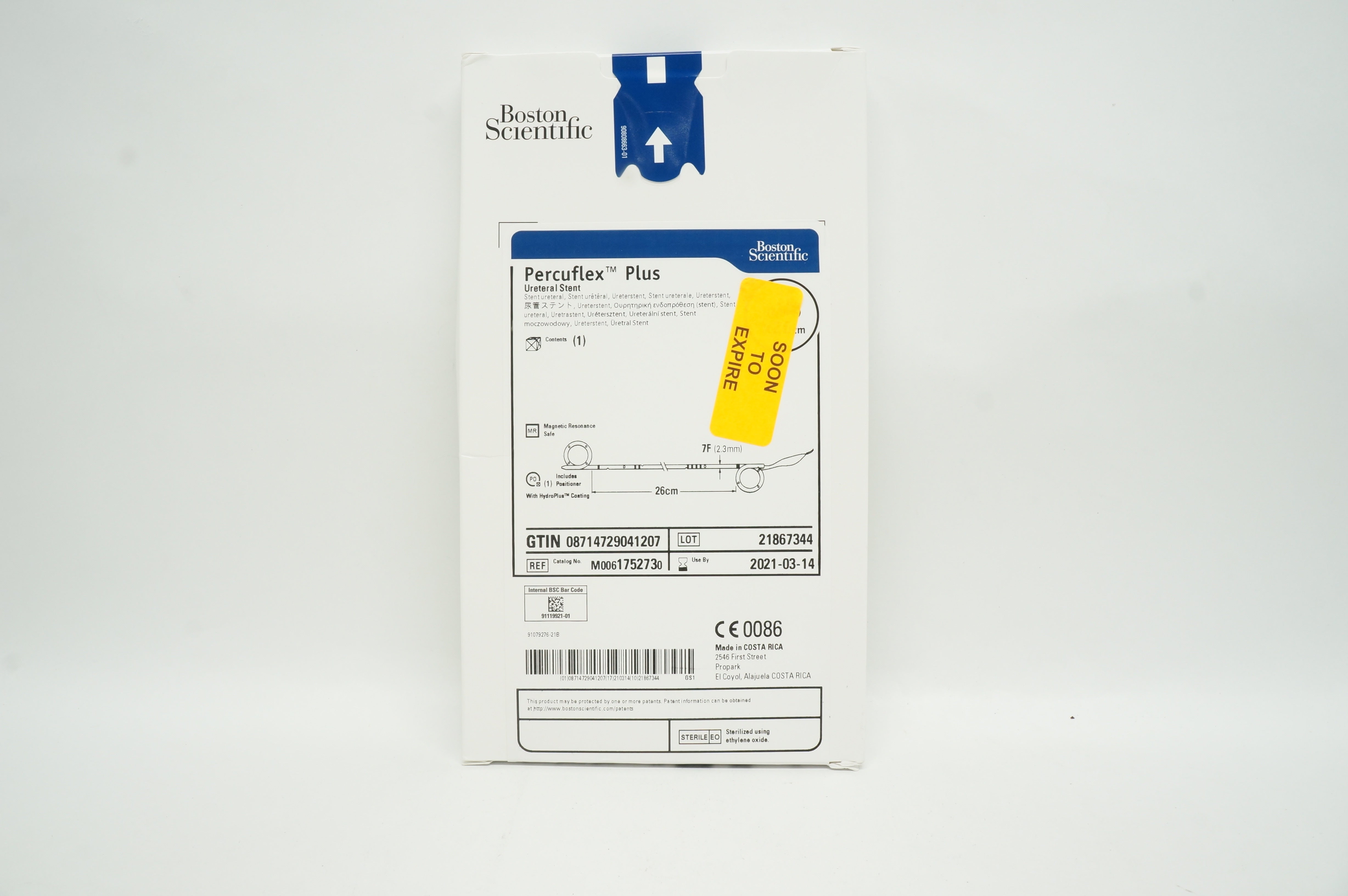 Boston Scientific M0061752730 Percuflex Plus Ureteral Stnt 7F x 26cm (x)