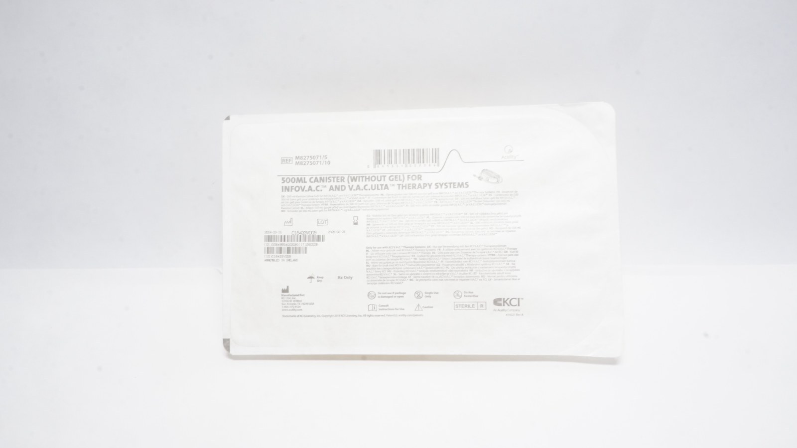 KCI M8275071/5 500ml Canister for INFOV.A.C. & V.A.C.ULTA