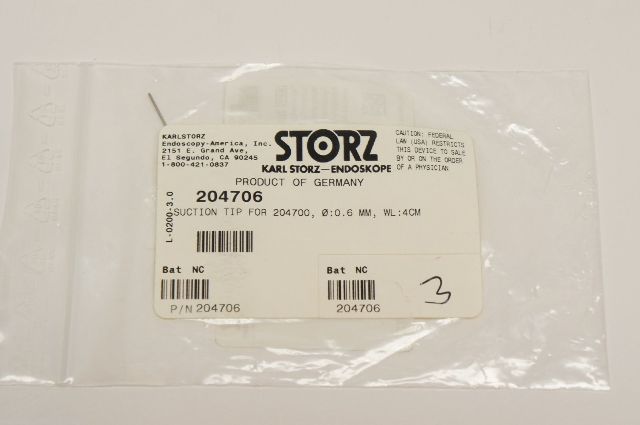 Karl Storz 204706 Suction Tip 0.6mm x 4cm for 204700