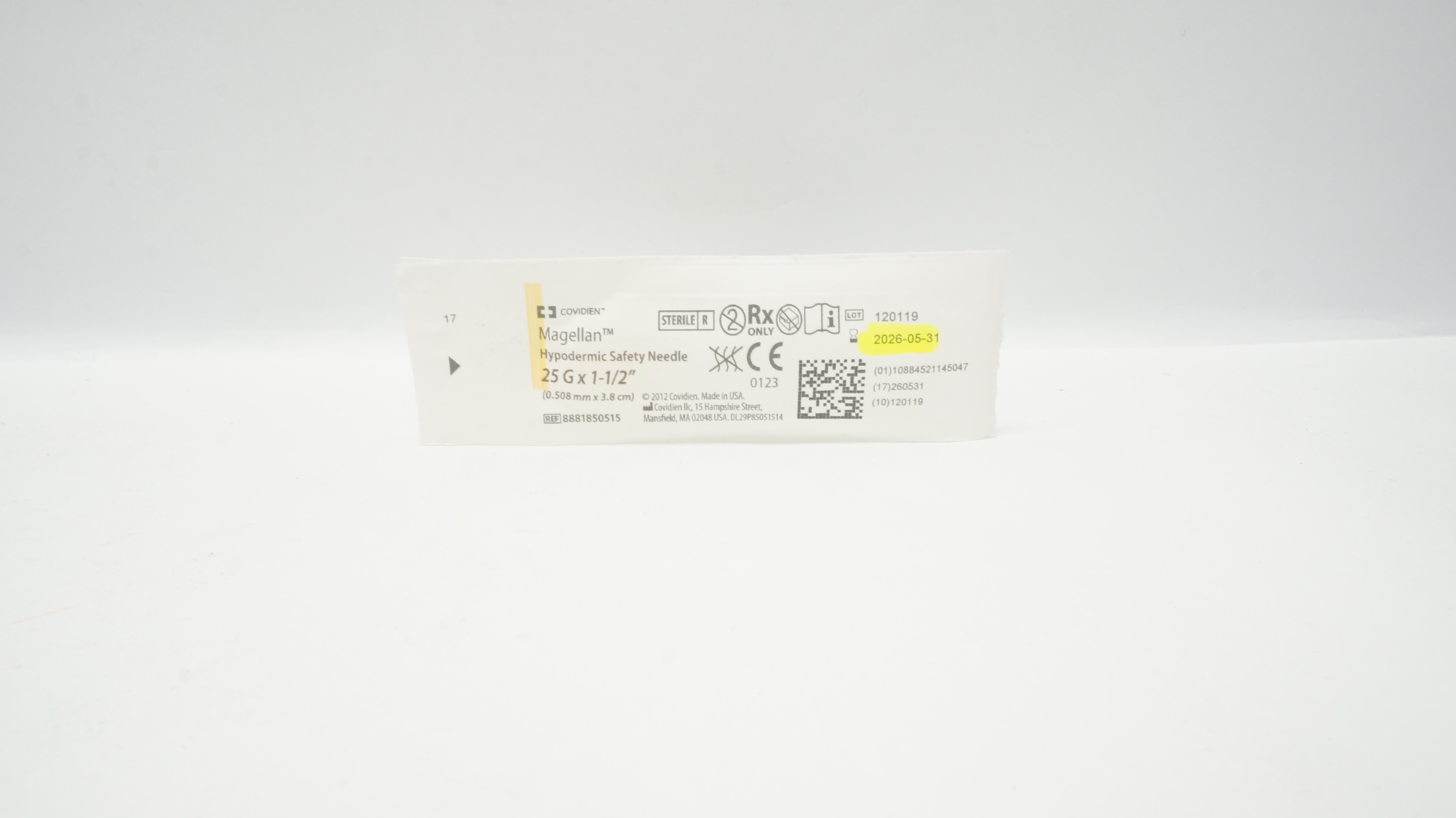 Covidien 8881850515 Magellan Hypodermic Safety Ndle 25G x 1-1/2inch