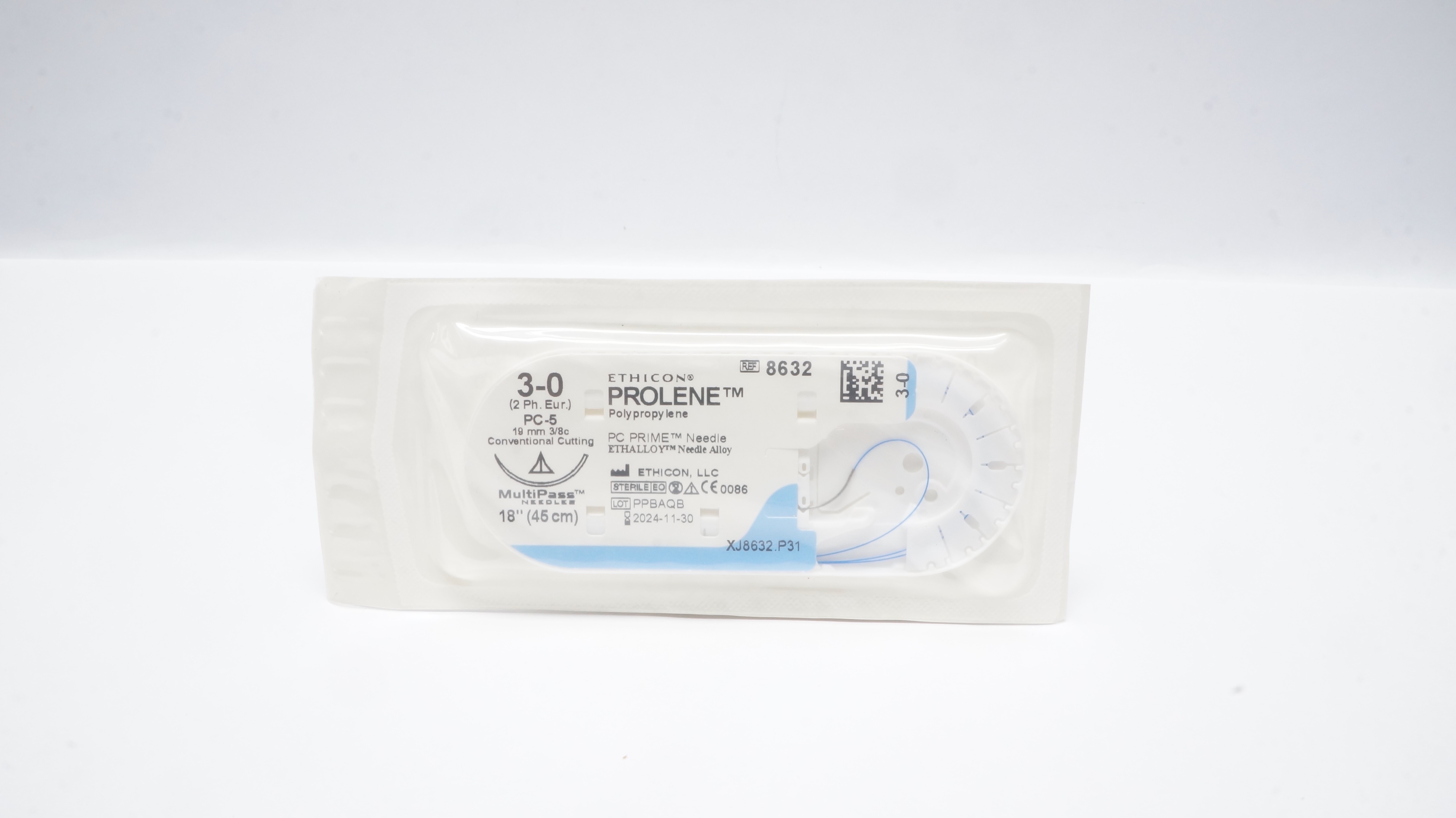 Ethicon 8632 3-0 PROLENE Stre PC-5 19mm 3/8c Conventional Cutting, 18inch (x)