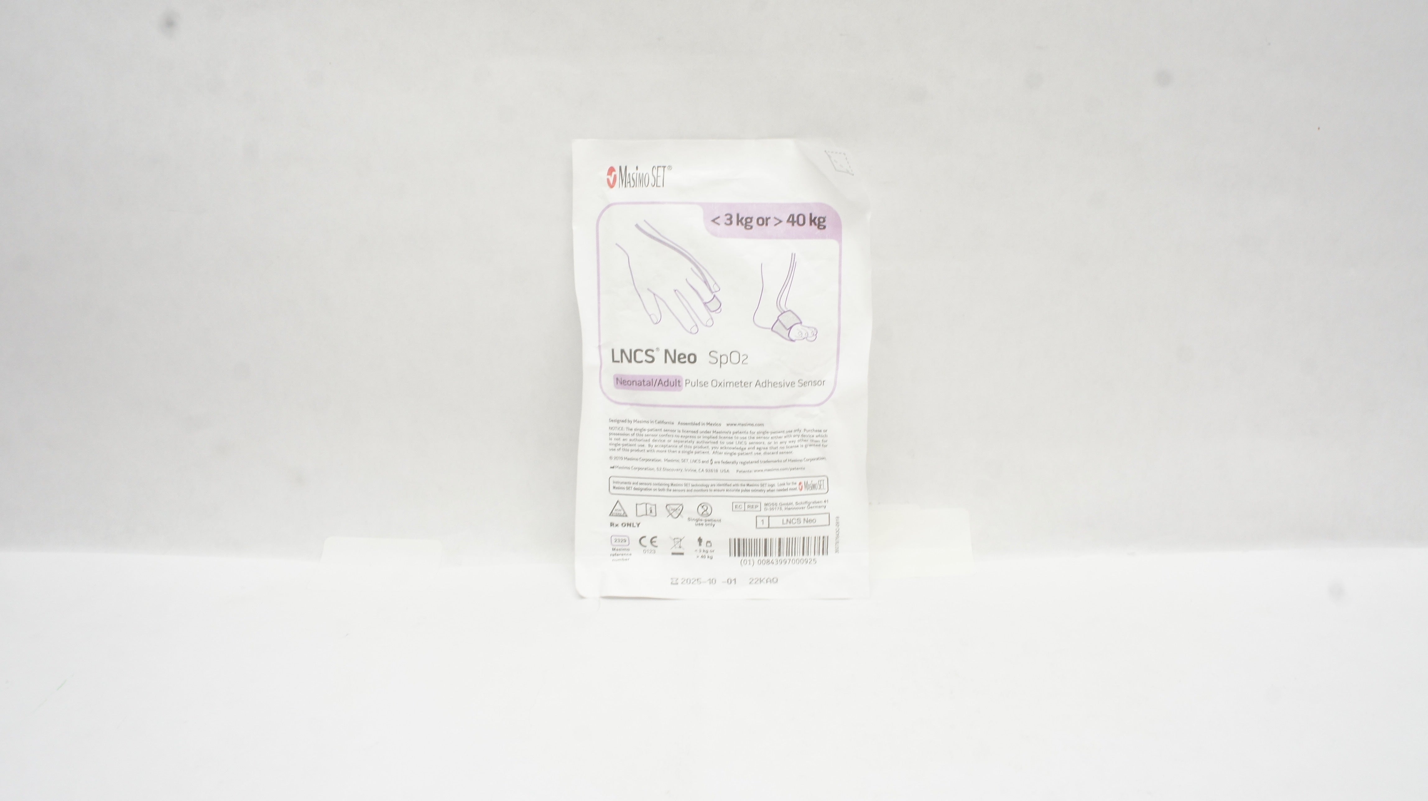 Masimo 2329 LNCS NEO Neonatal/Adult Pulse Oximeter Adhesive Sensor <3kg or >40kg