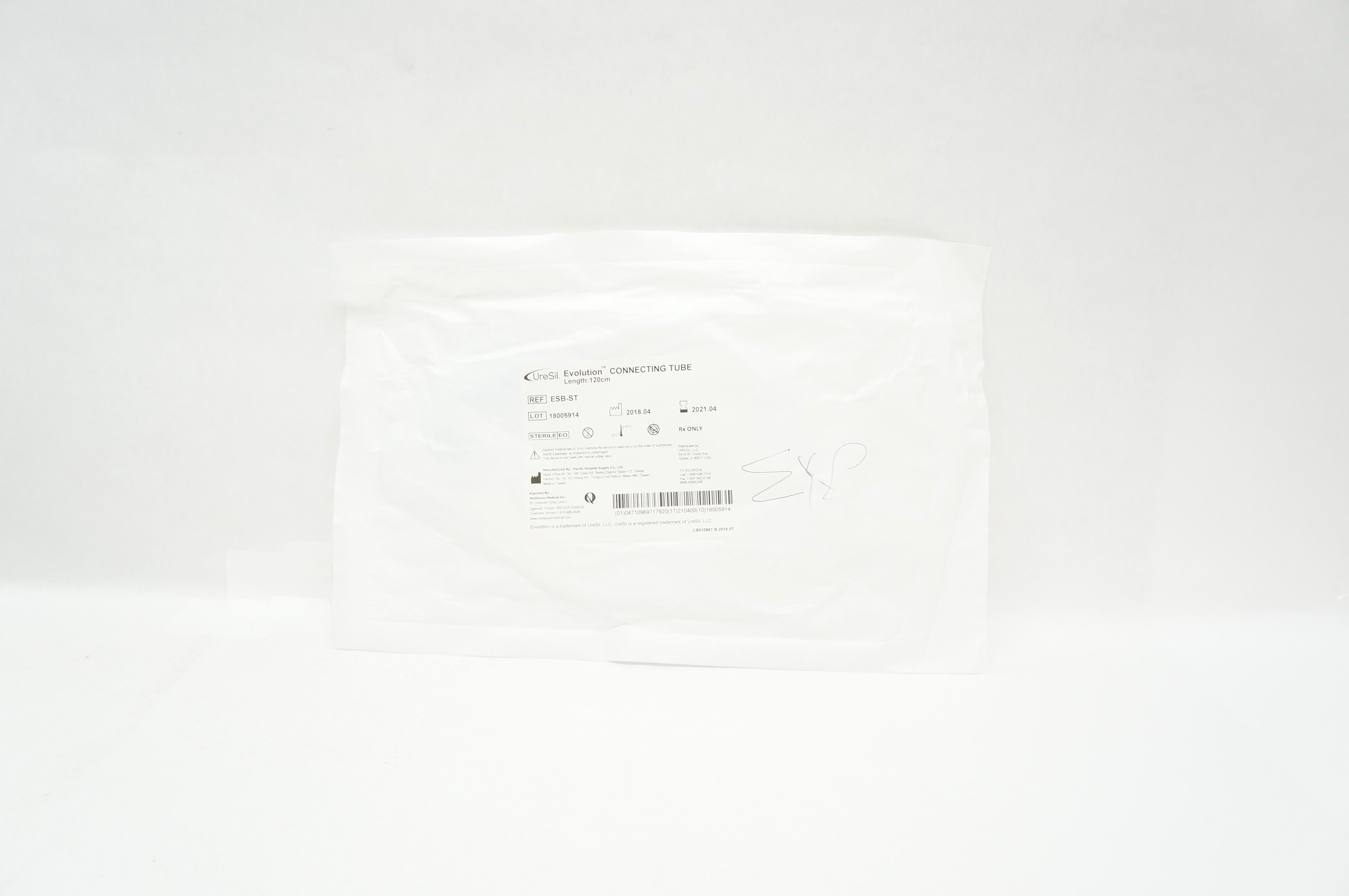 Pacific Hospital Supply ESB-ST UreSil Evolution Connecting Tube, 120cm (x)