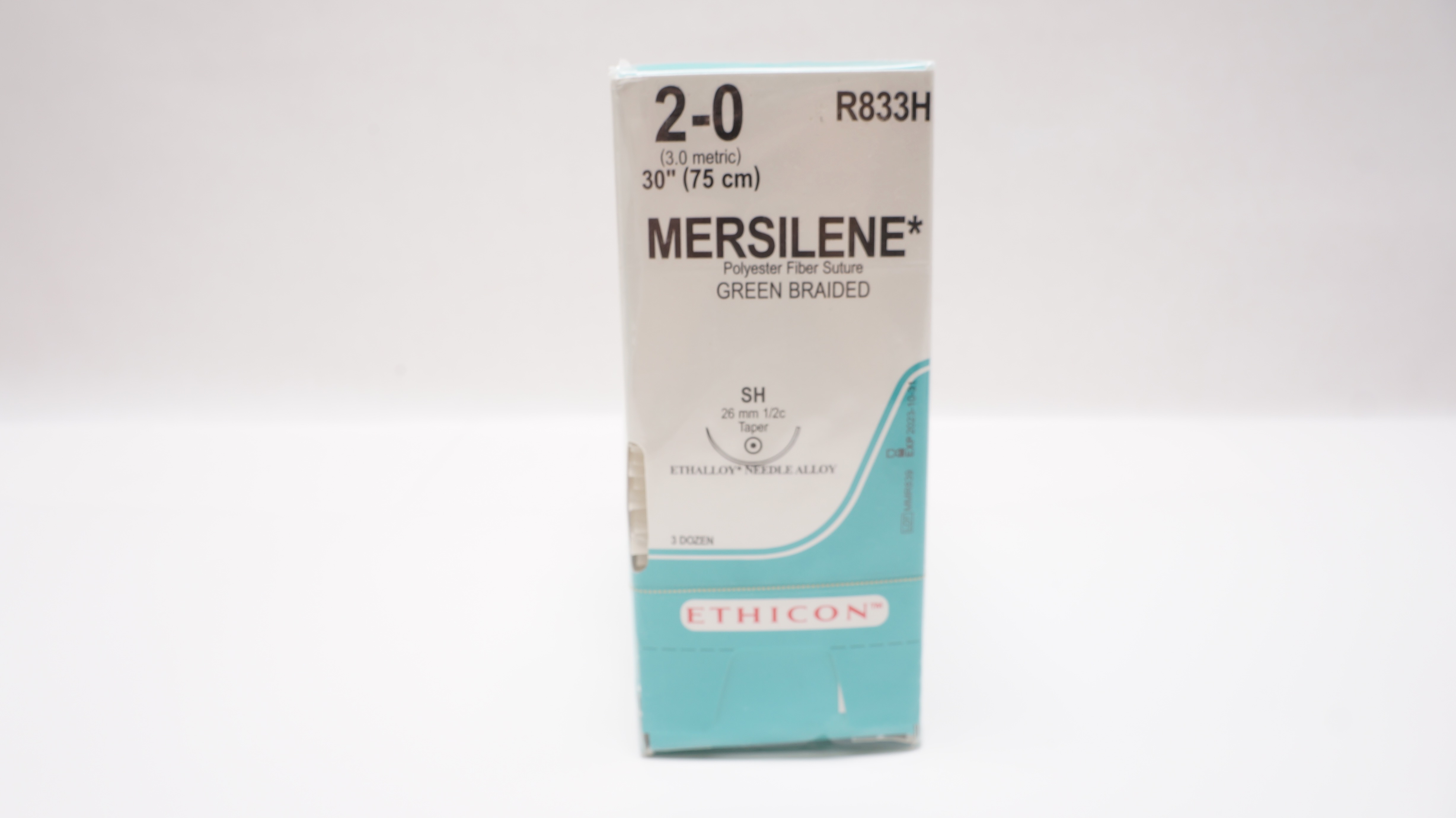 Ethicon R833H 2-0 MERSILENE Fiber Stre SH 26mm 1/2c Taper 30inch (x) - Box of 36