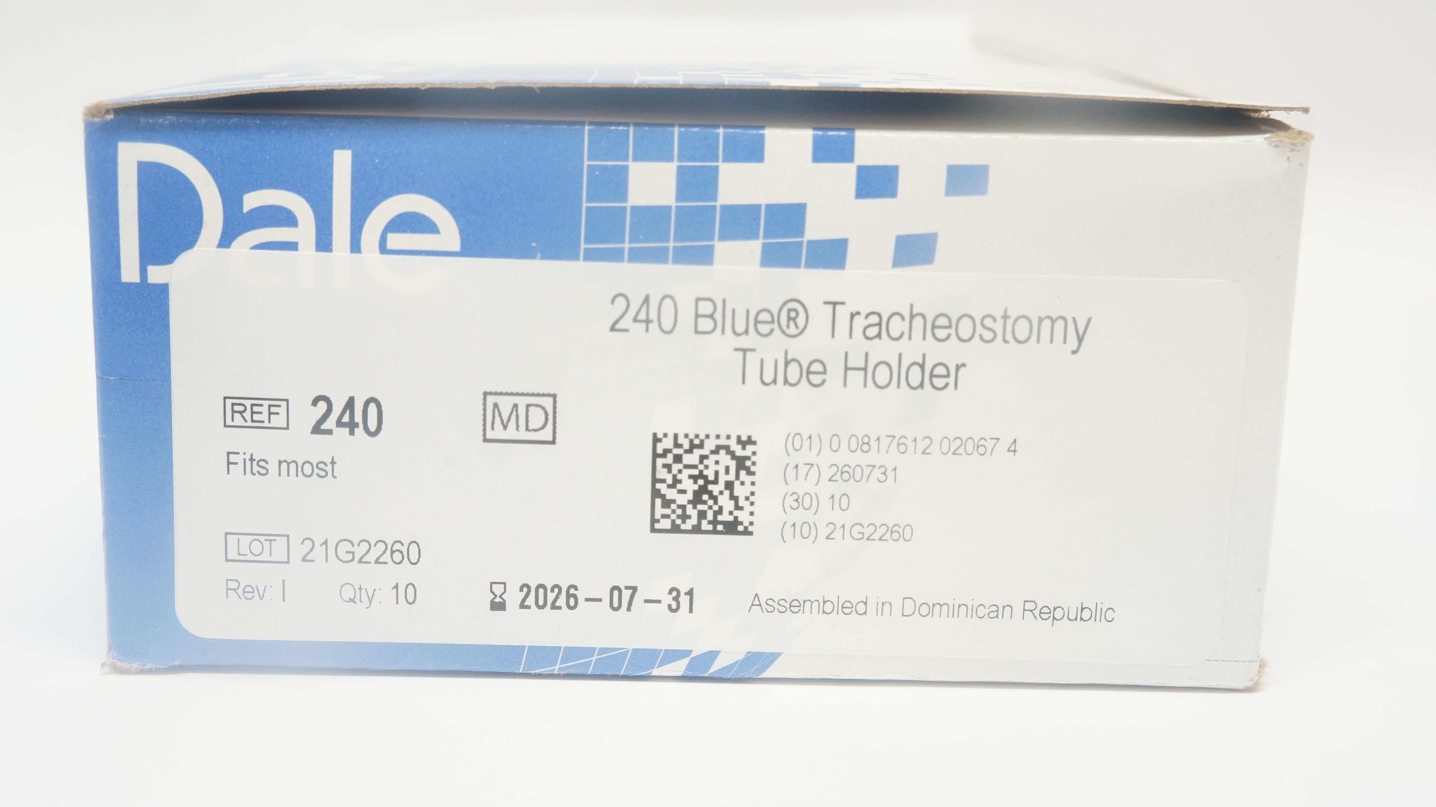 Dale 240 Blue, Tracheostomy Tube Holder - Box of 10