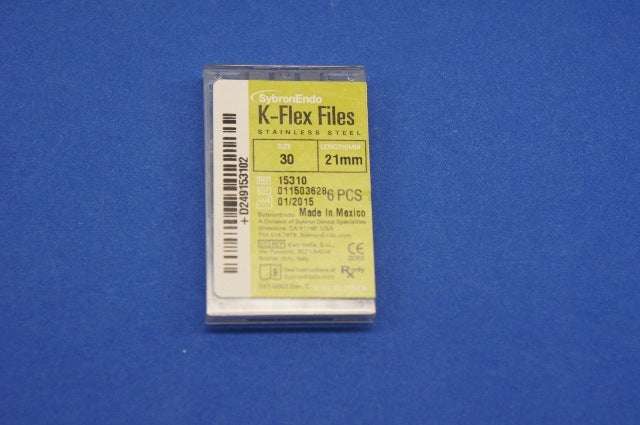 SybronEndo 15310 K-Flex Files Stainless Steel Size 30~Box of 6