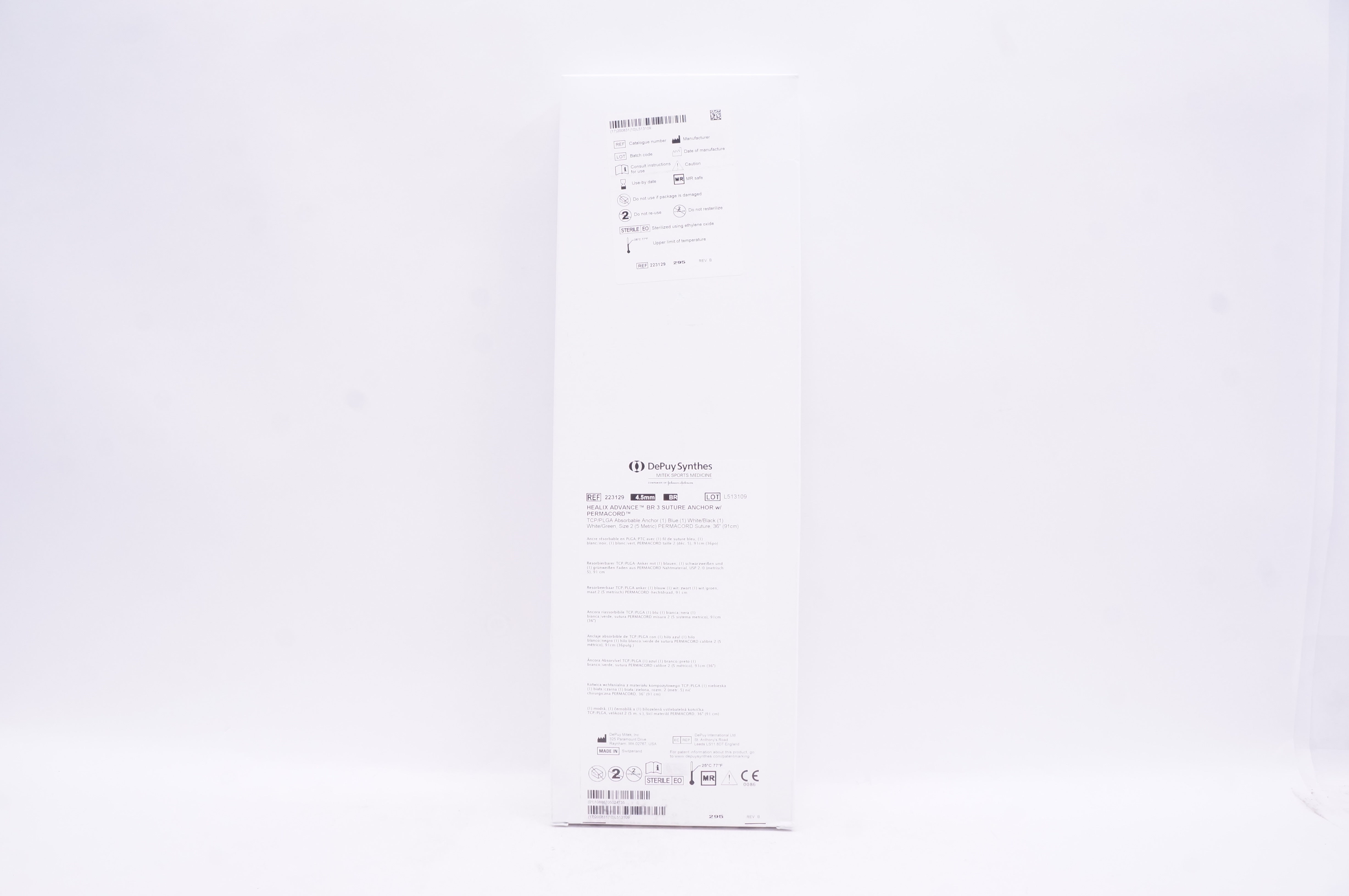 DePuy Synthes 223129 Healix Advance BR 3 Suture Anchor w/ Permacord 4.5mm (x)