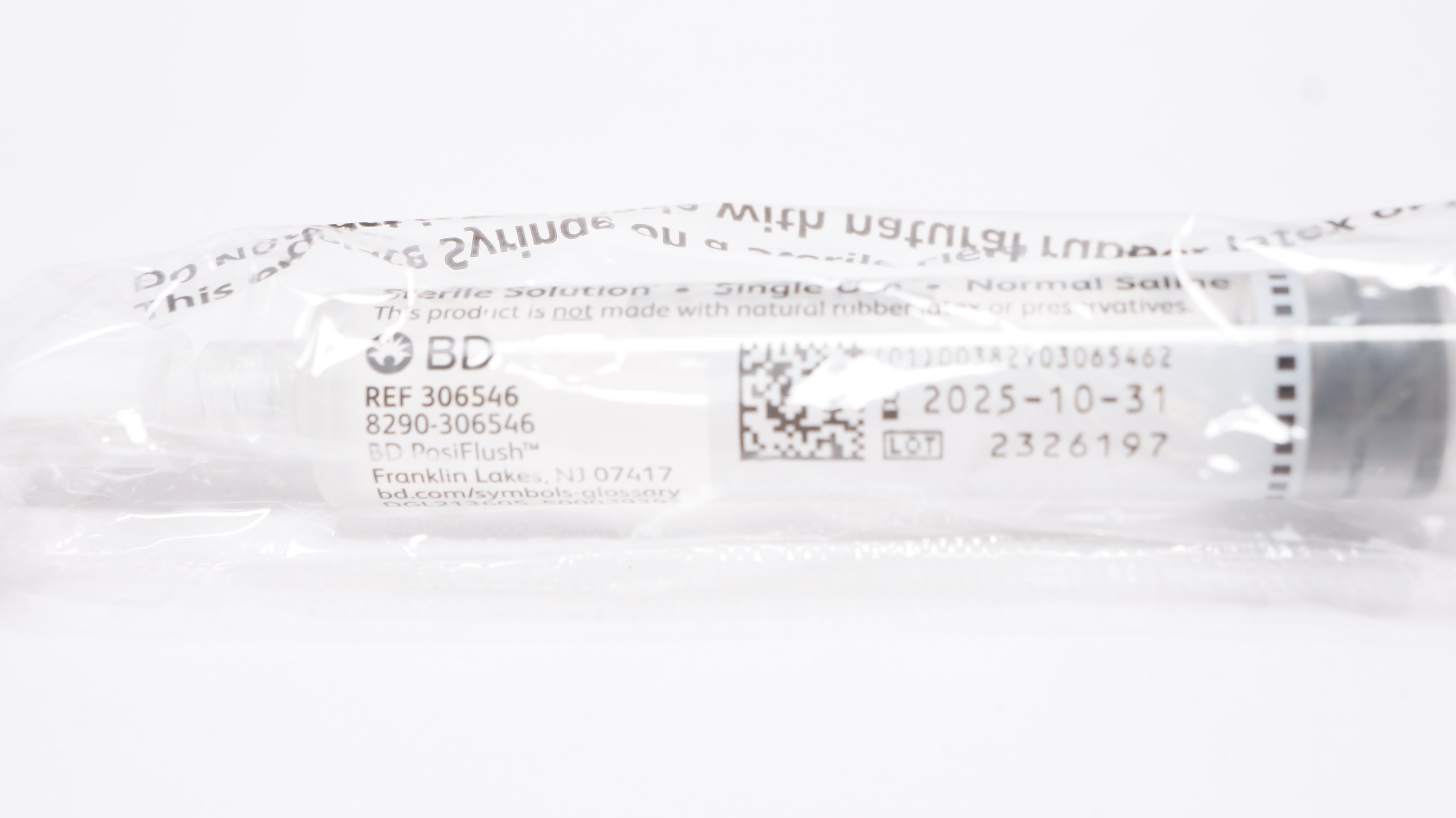 BD 306546 0.9% Sodium Chloride Injection USP 10mL