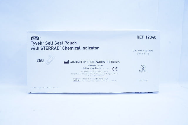 ASP 12340 Tyvek Self Seal Pouch w/Sterrad Indicator 8 x 16 inch - Box of 250
