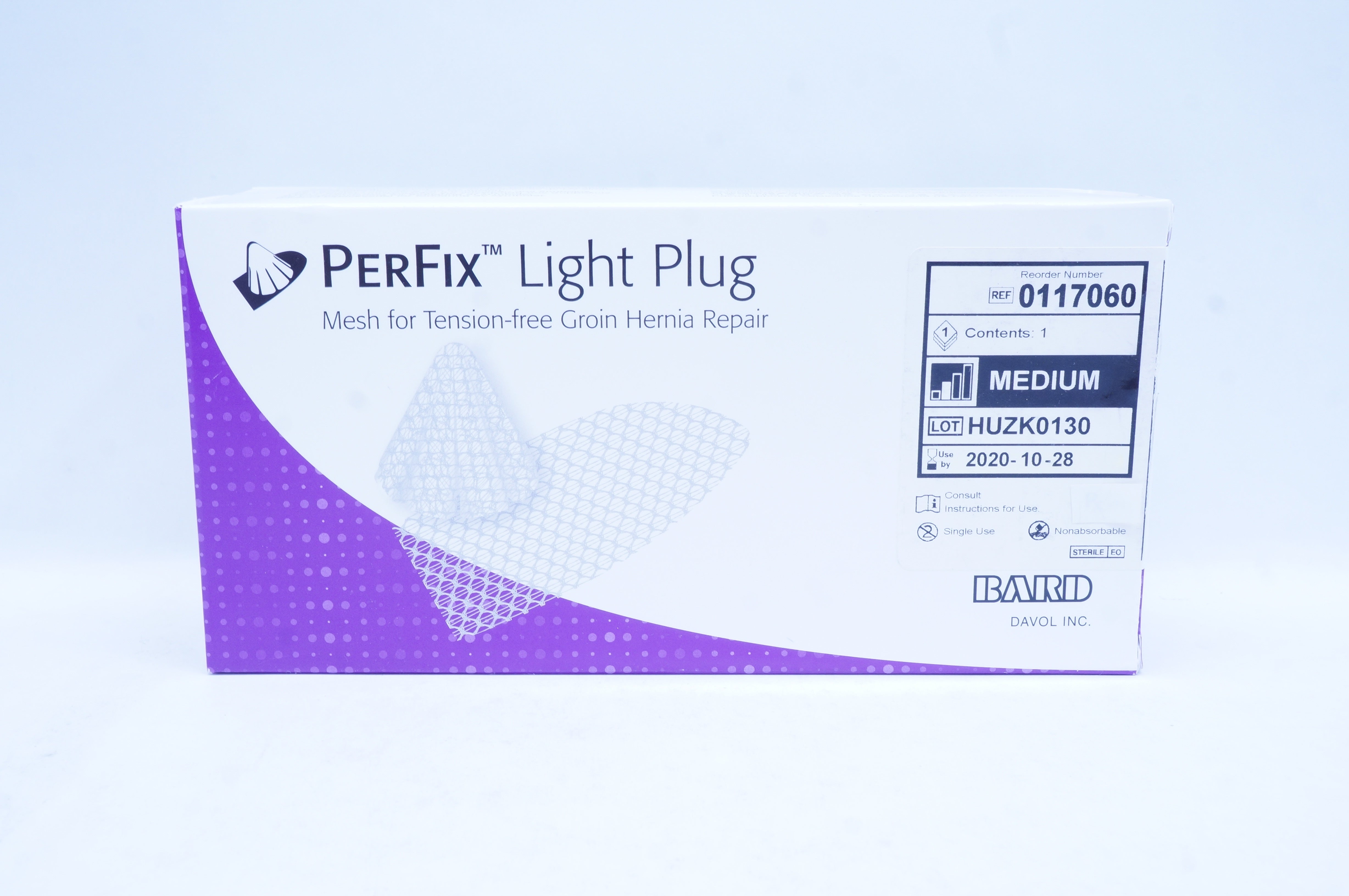 Bard 0117060 PerFix Light Plug Mesh for Tension-free Groin Hernia Repair M (x)