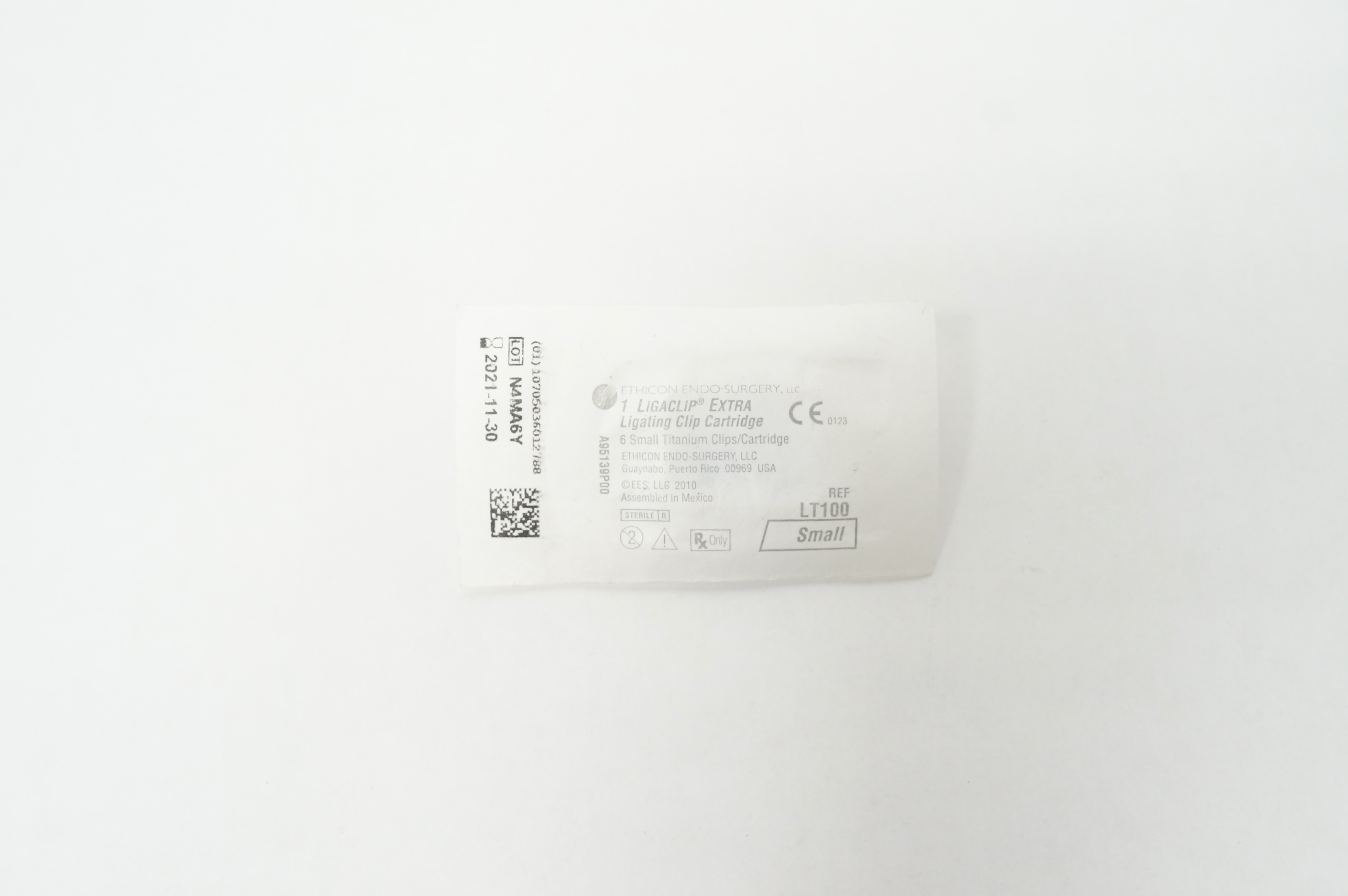 Ethicon LT100 Ligaclip Extra Ligating Clip Cartridge 6 Small Titanium Clips (x)