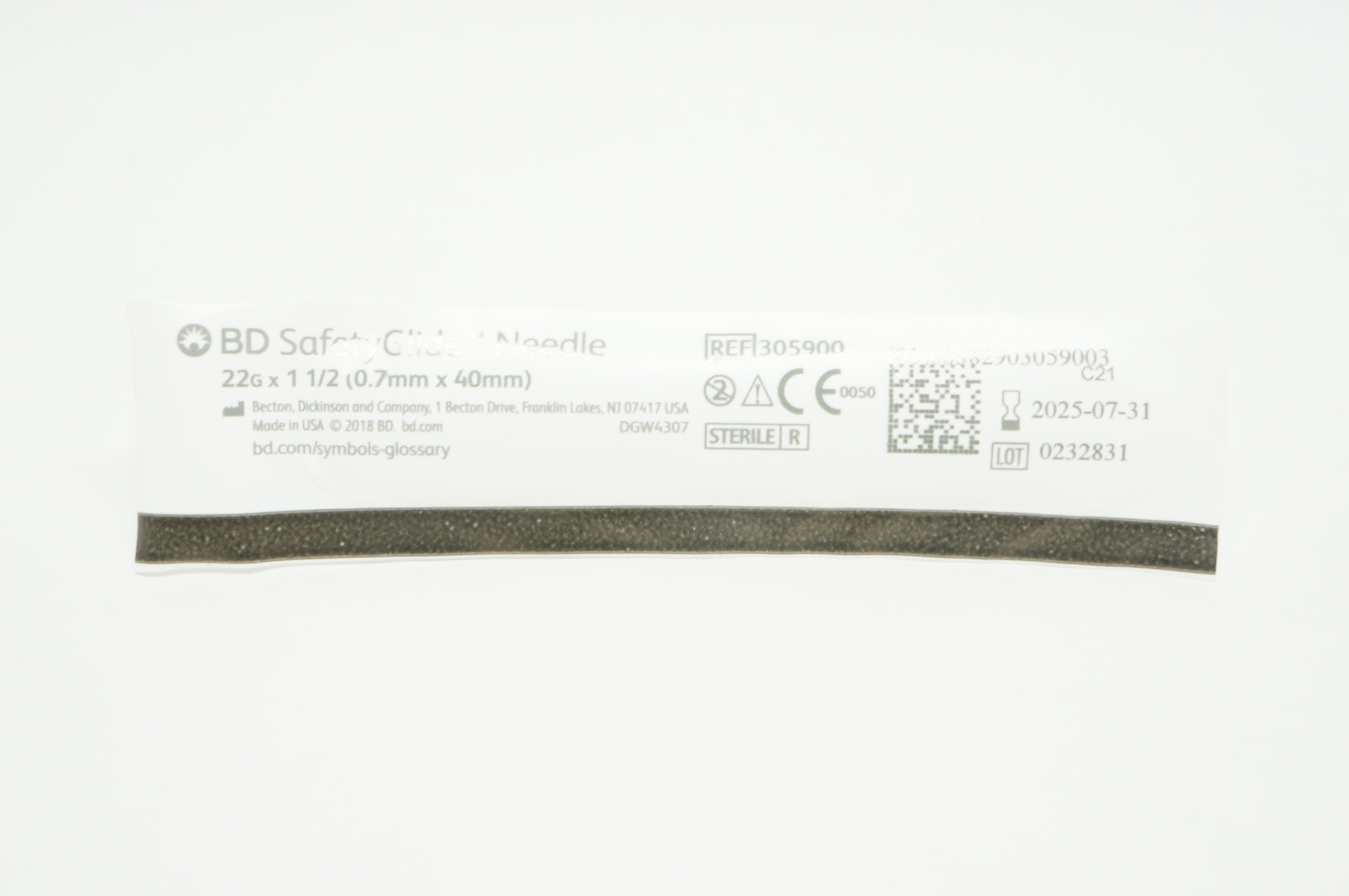 BD 305900 SafetyGlide Ndle. 22G x 1-1/2 inch
