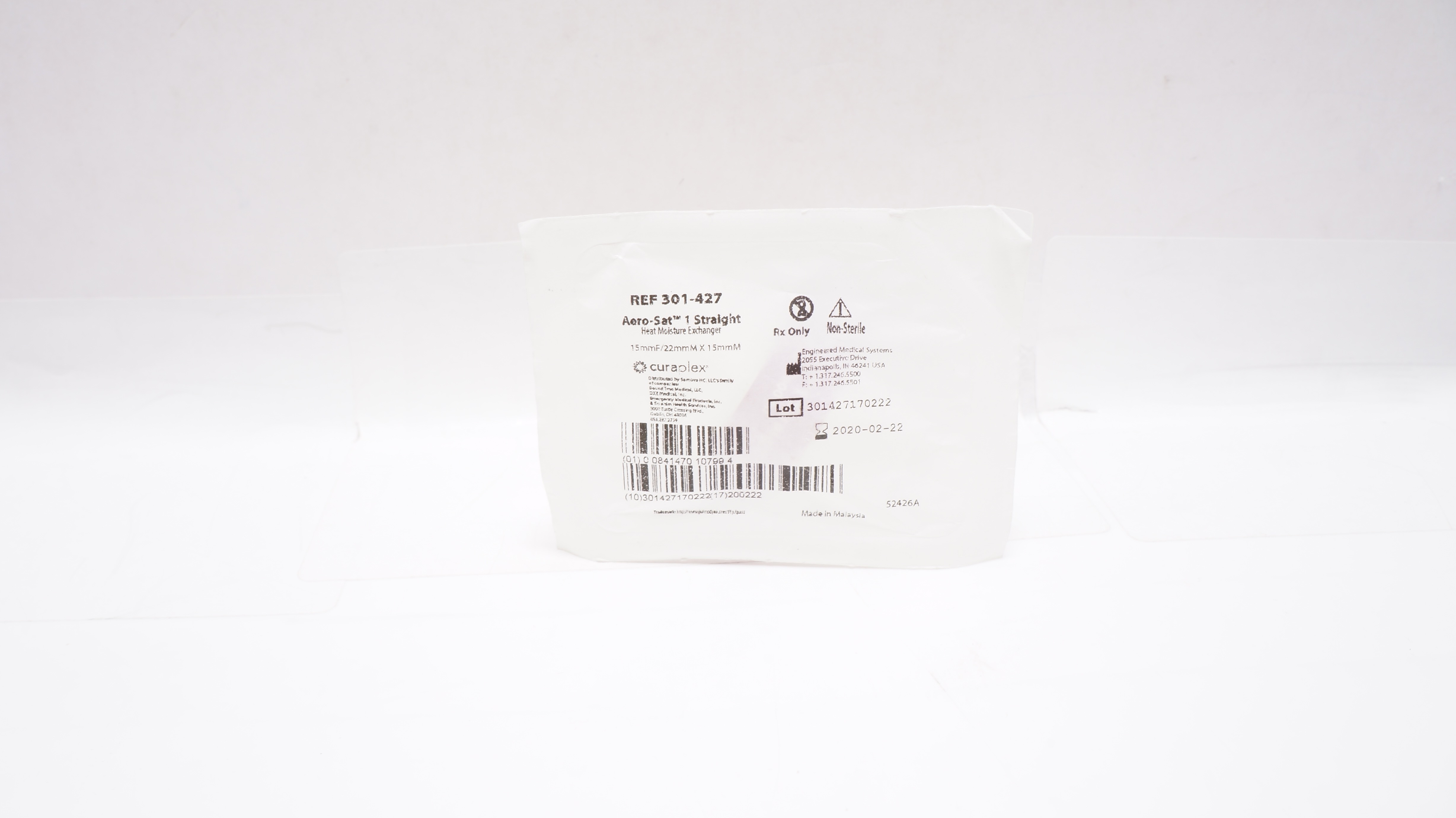 Engineered Medical 301-427 Heat Moisture Exchanger 15mmF/22mM x 15mm (x)