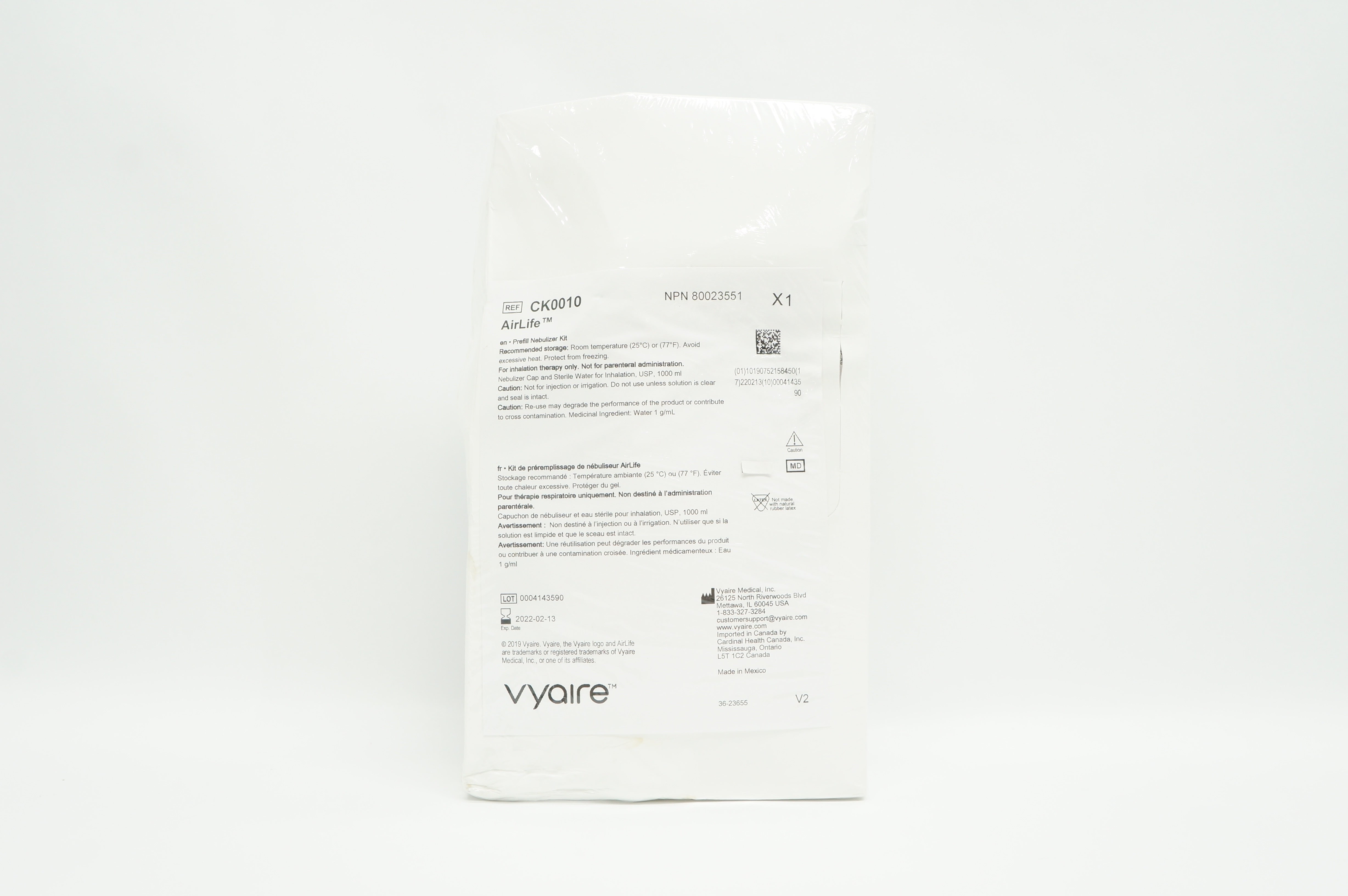 Vyaire CK0010 AirLife Prefill Nebulizer Kit