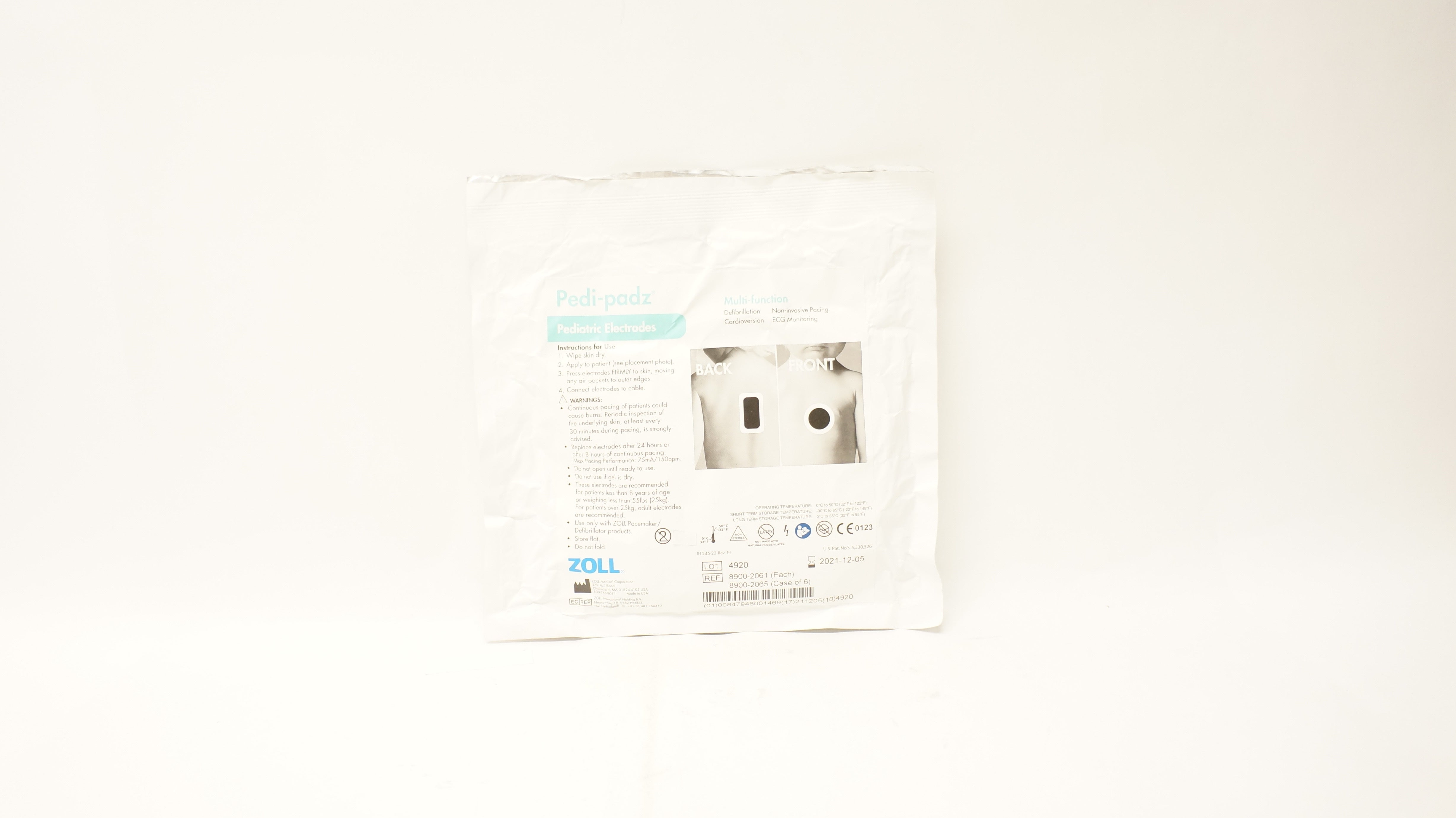 Zoll 8900-2061 Pedi-padz Multi-Function Pediatric Electrodes >8years, >55lbs.(x)