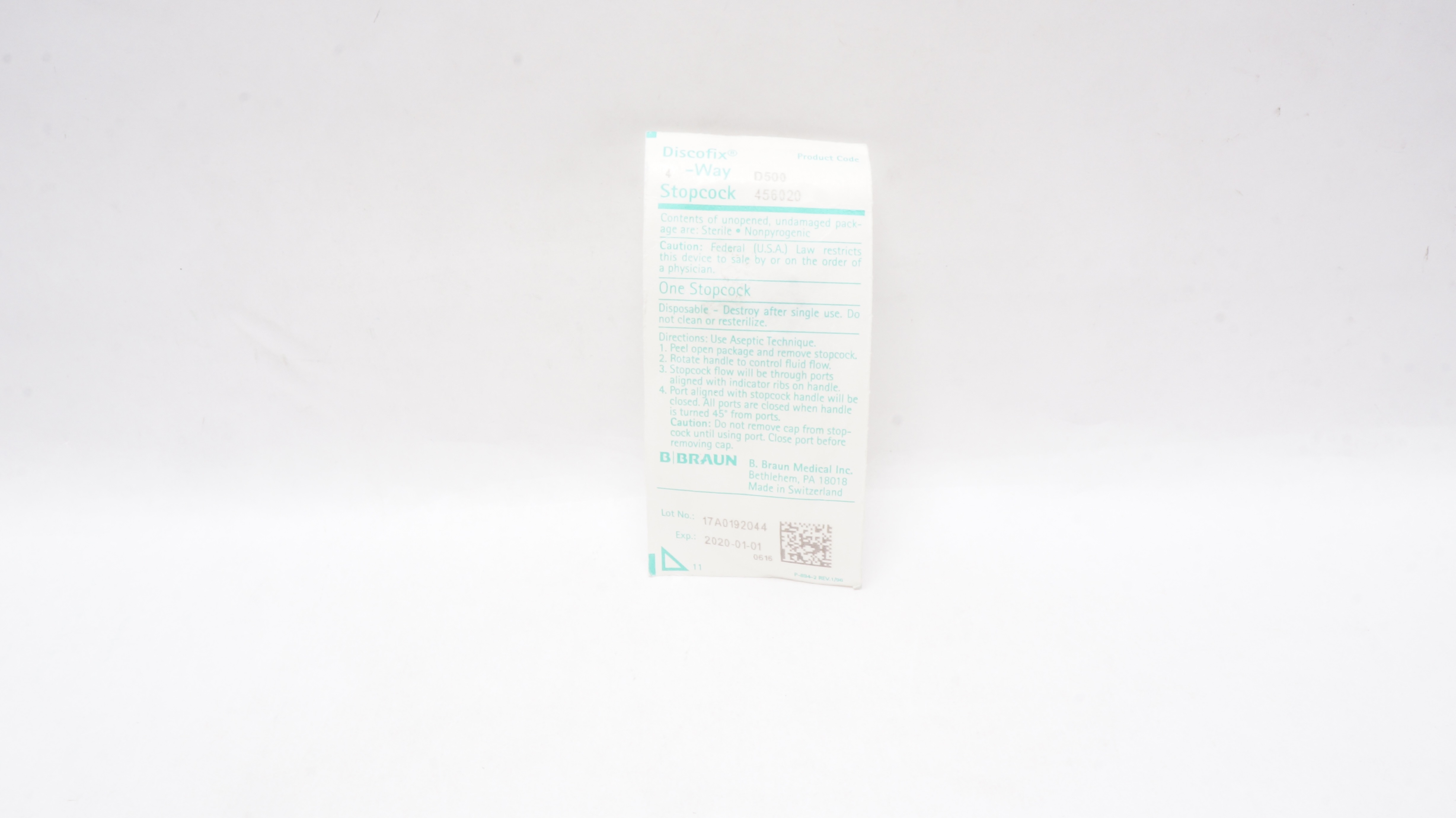 Braun D500 456020 Discofix 4-Way Stopcock (x)