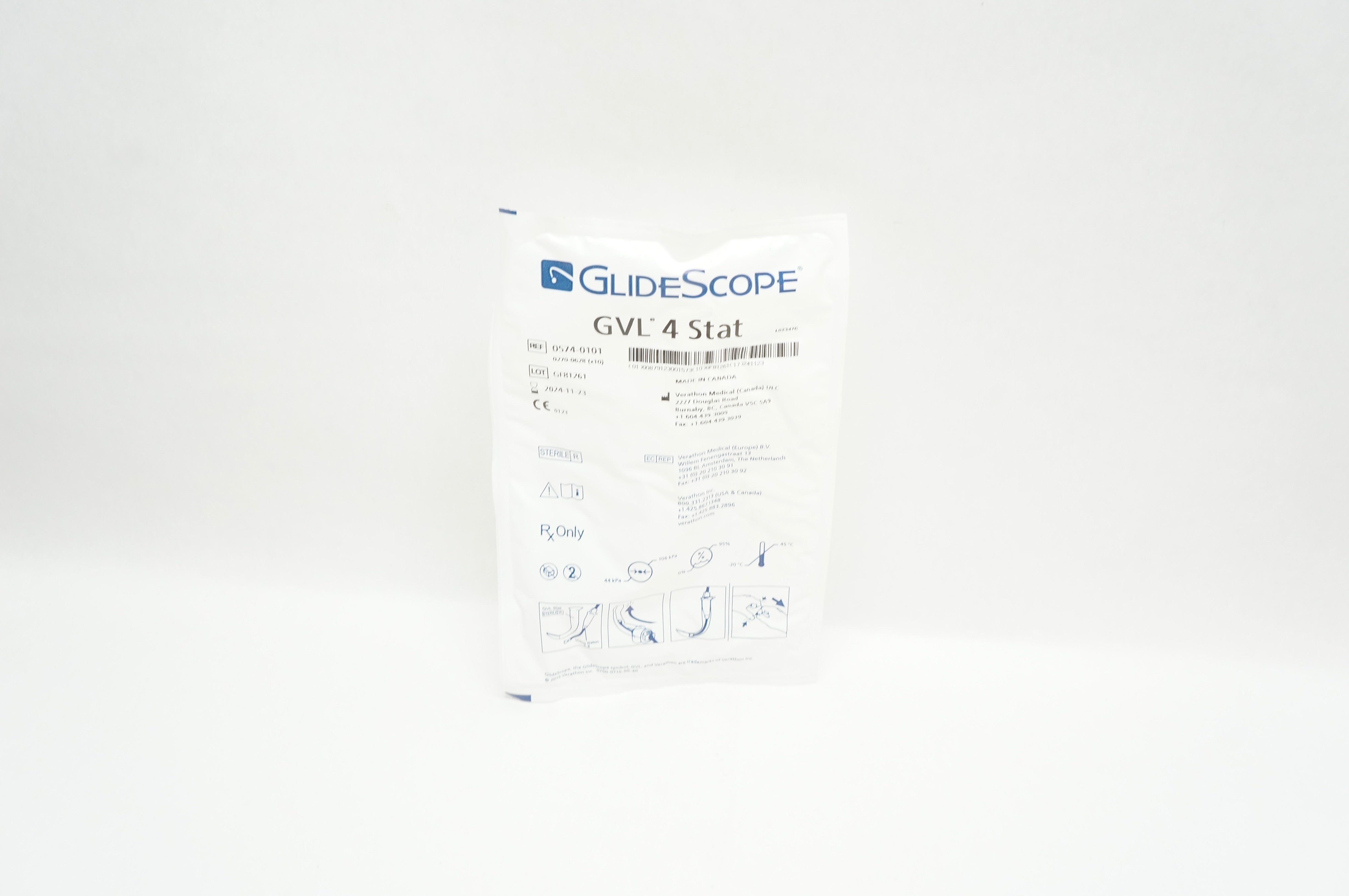 Verathon Medical 0574-0101 GlideScope Video GVL 4 Stat