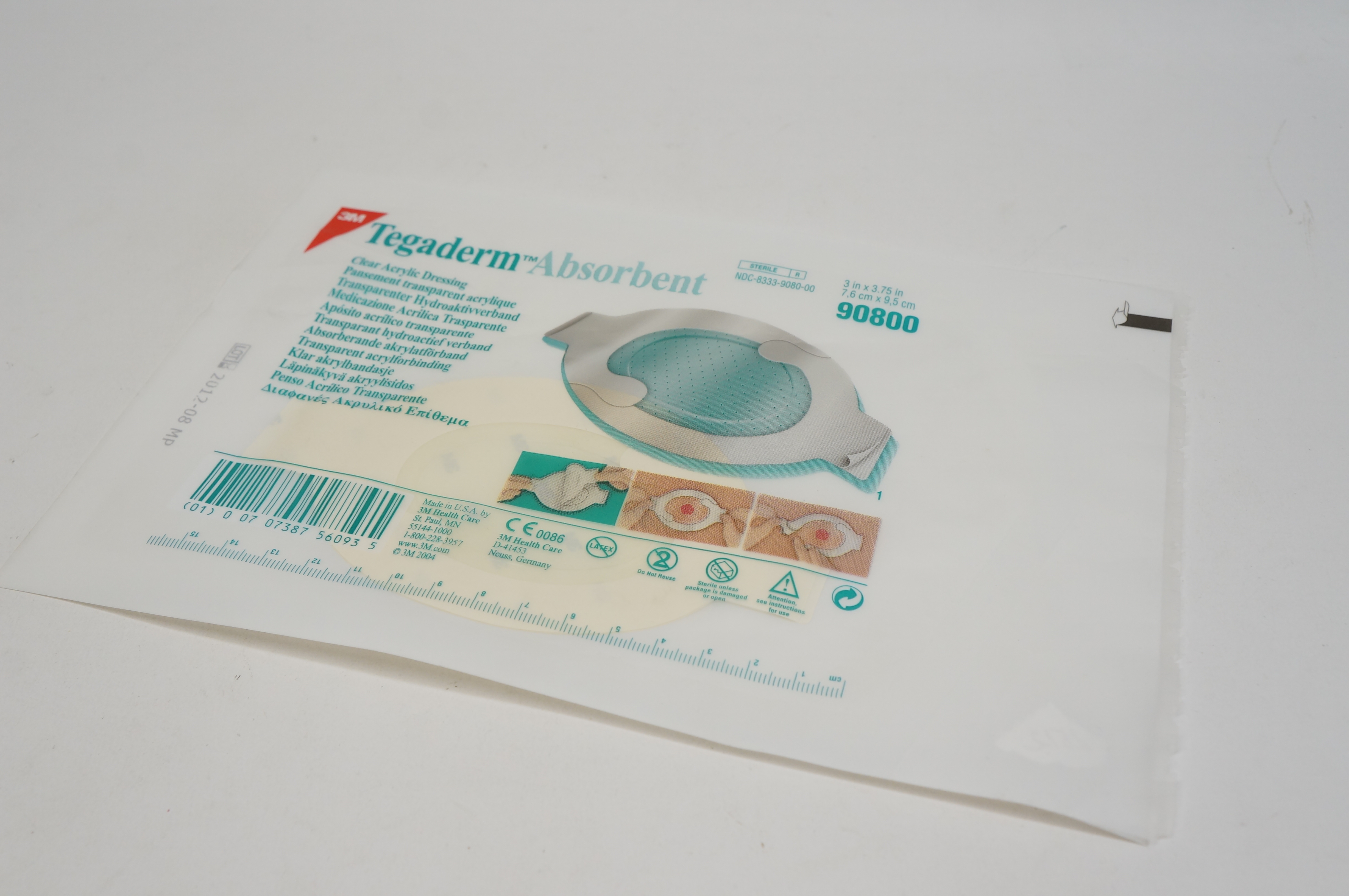 3M 90800 Tegaderm Absorbent Clear Acrylic Dressing 3inch x 3.75inch (x)
