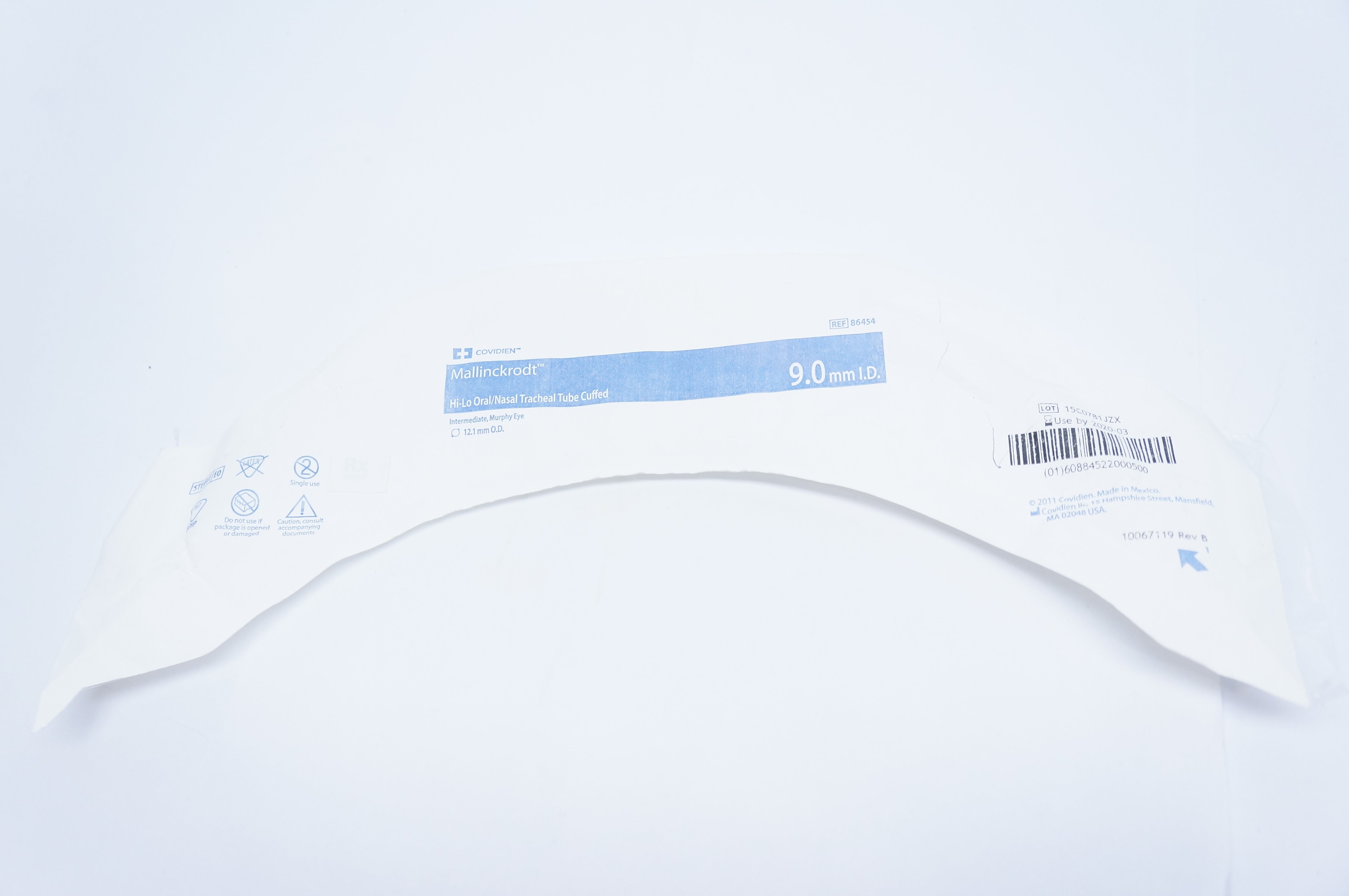 Covidien 86454 Mallinckrodt Hi-Lo Oral/Nasal Tracheal Tube Cuffed 9.0mm I.D. (x)