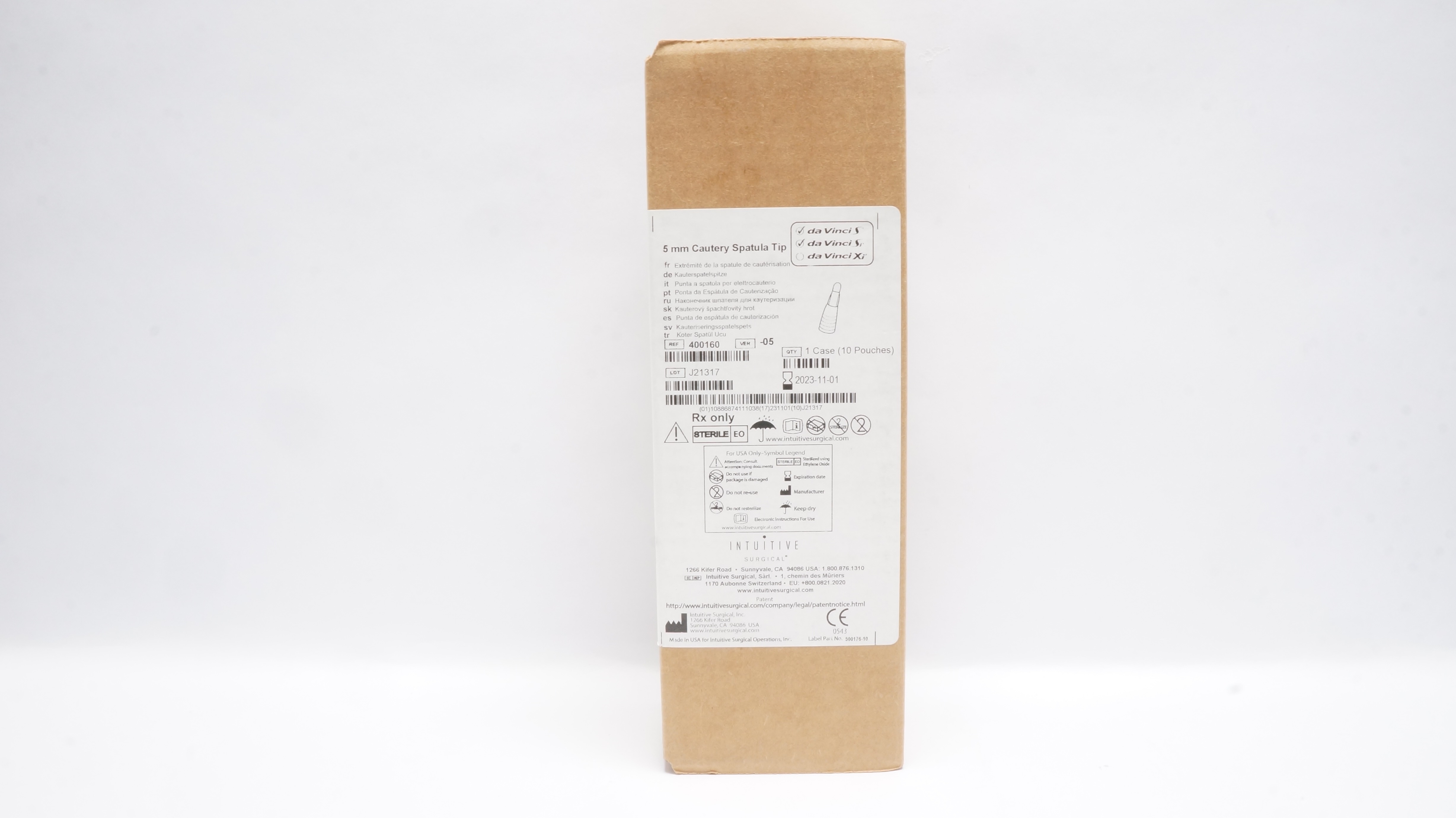 Intuitive 400160 da Vinci S/Si 5mm Cautery Spatula Tip (x) - Case of 10