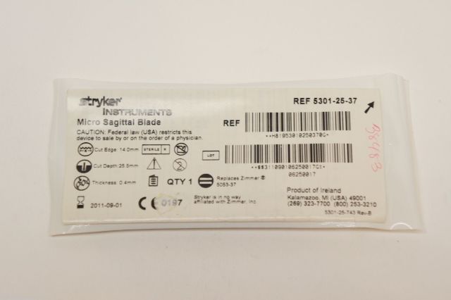 5301-25-37 ~ Stryker Micro Sagittal Blade 14.0mm (x) 