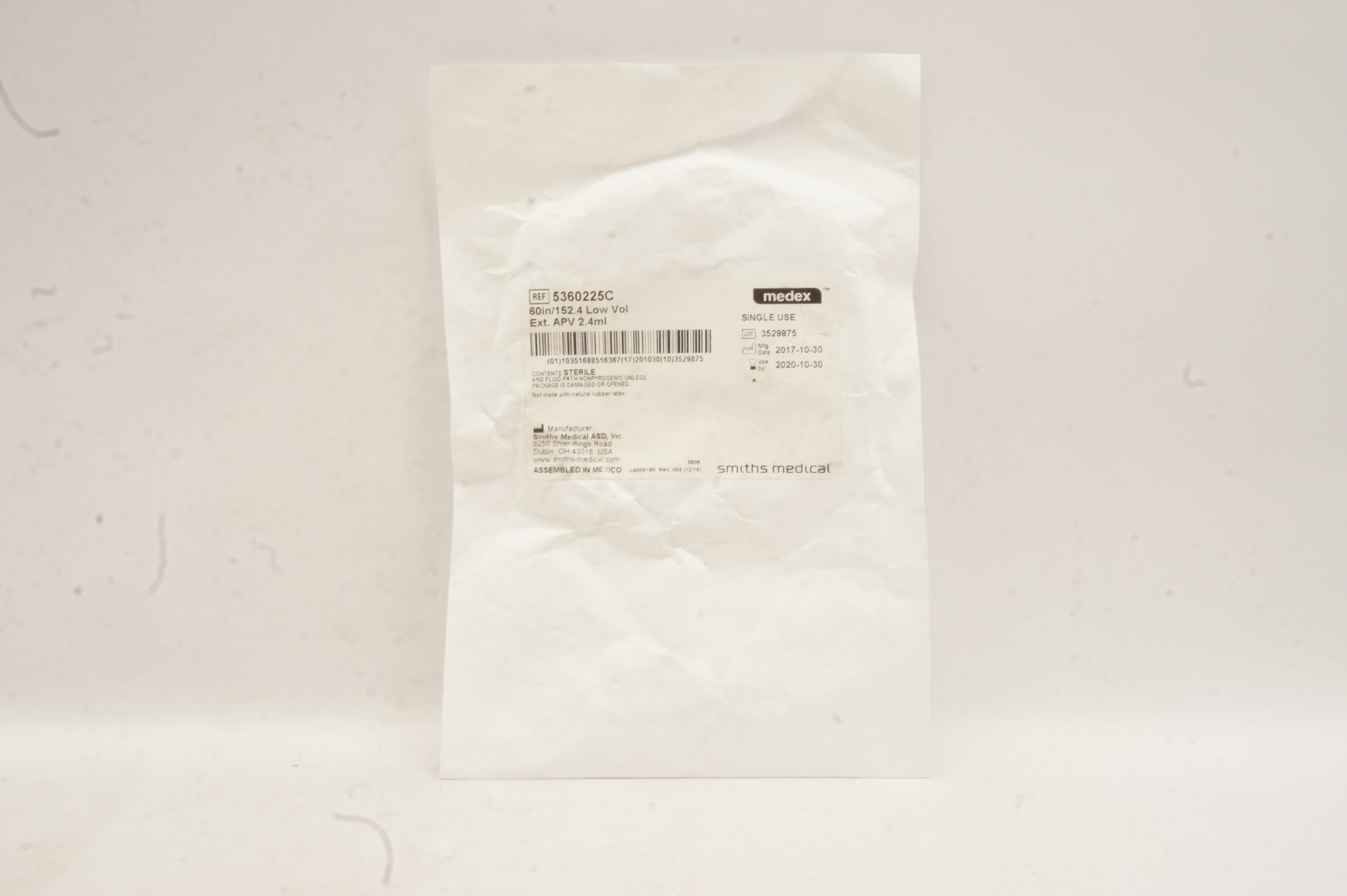 Smiths Medical 5360225C Extension Set Low-Vol 60 Inch Tubing 2.4 mL (x)