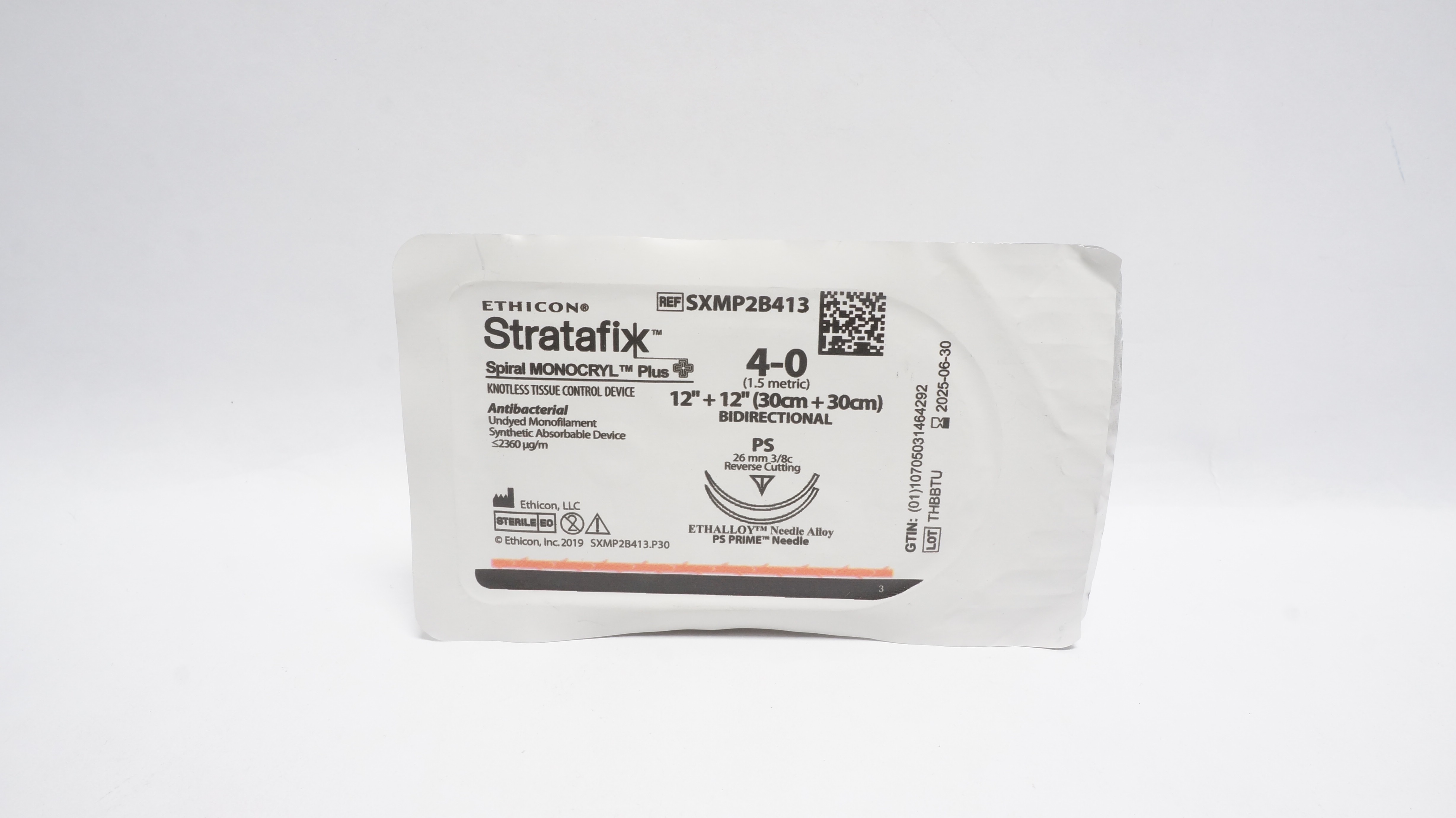 Ethicon SXMP2B413 4-0 Stratafix Spiral 12+12In Bidirectional PS 26mm 3/8c (x)
