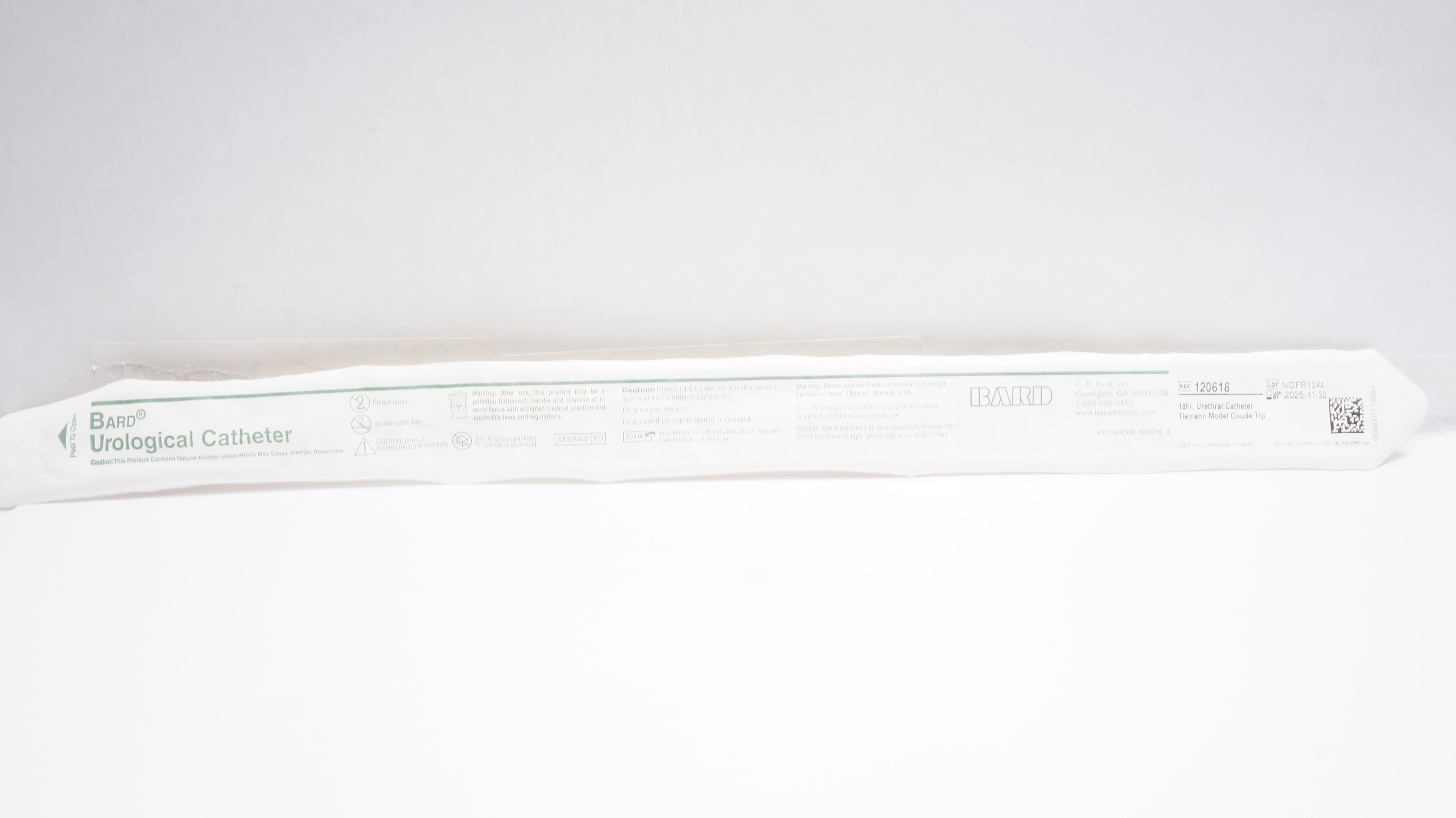 Bard 120618 Urethral Cath. Tiemann Model Coude Tip 18Fr