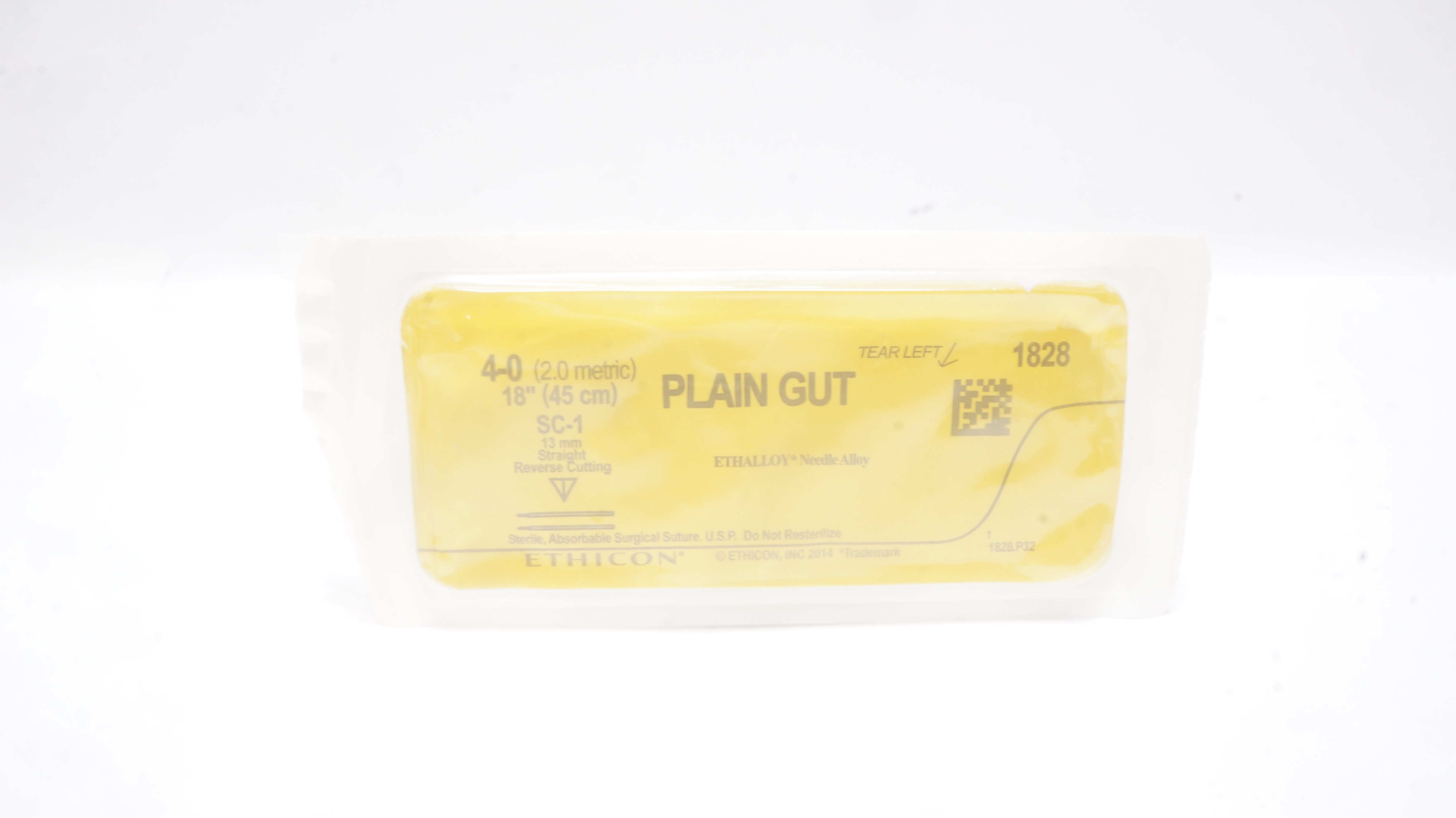 Ethicon 1828 Plain Gut 4-0 18in SC-1 13mm Straight Reverse Cutting (x)