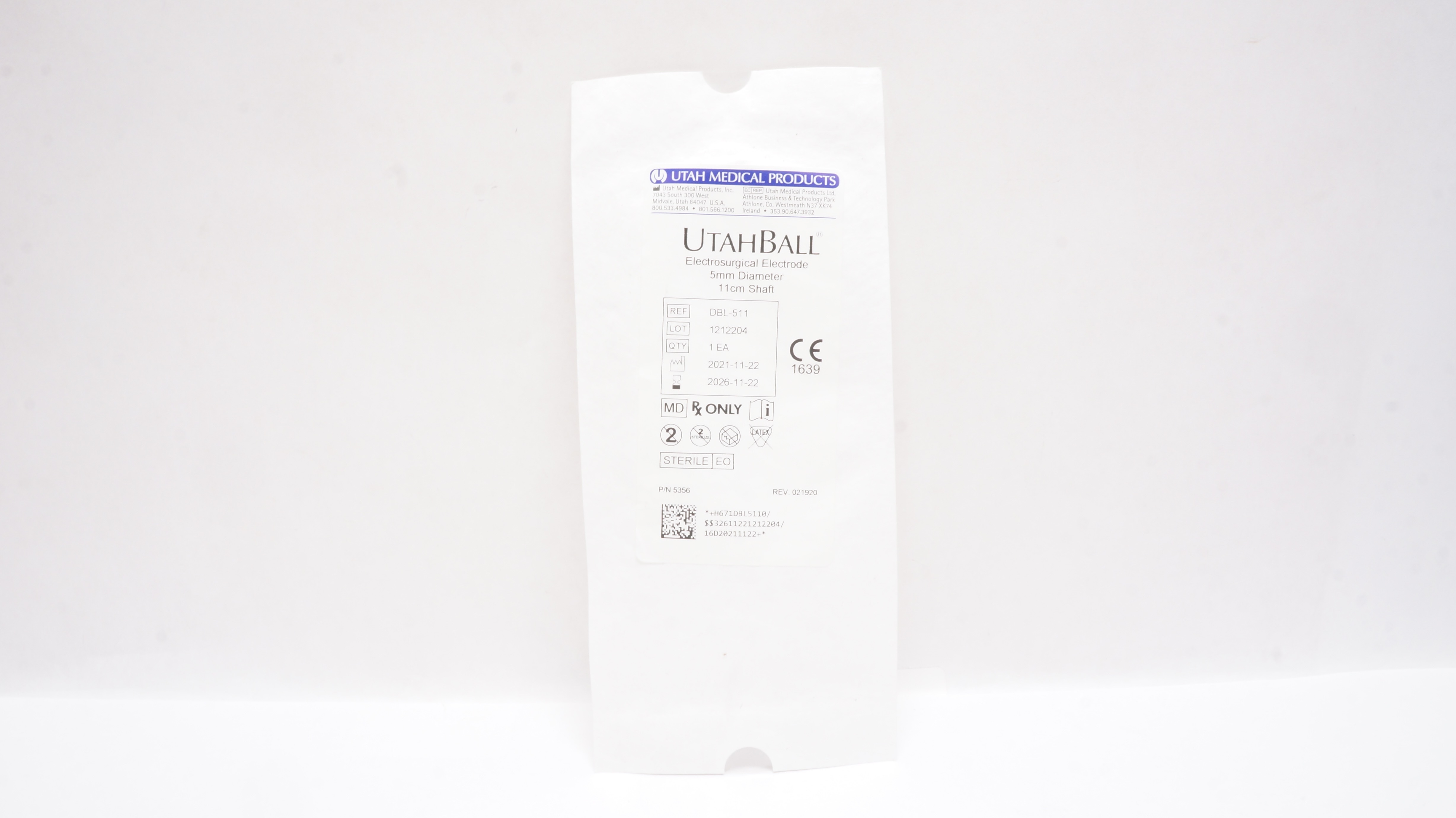 Utah Medical DBL-511 UtahBall Electrosurgical Electrode 5mm x 11cm