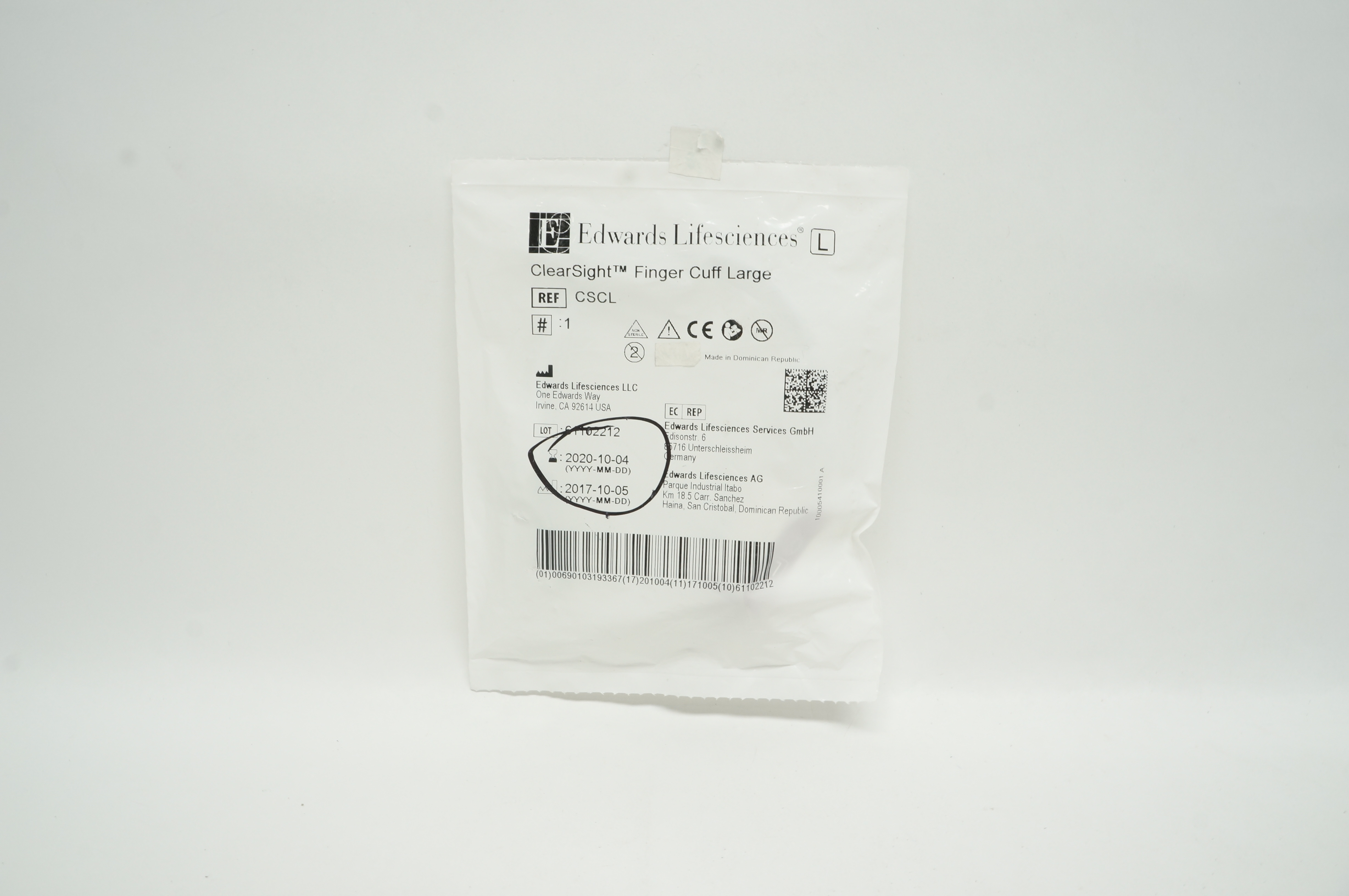 Edwards Lifesciences CSCL ClearSight Finger Cuff, Large (x)