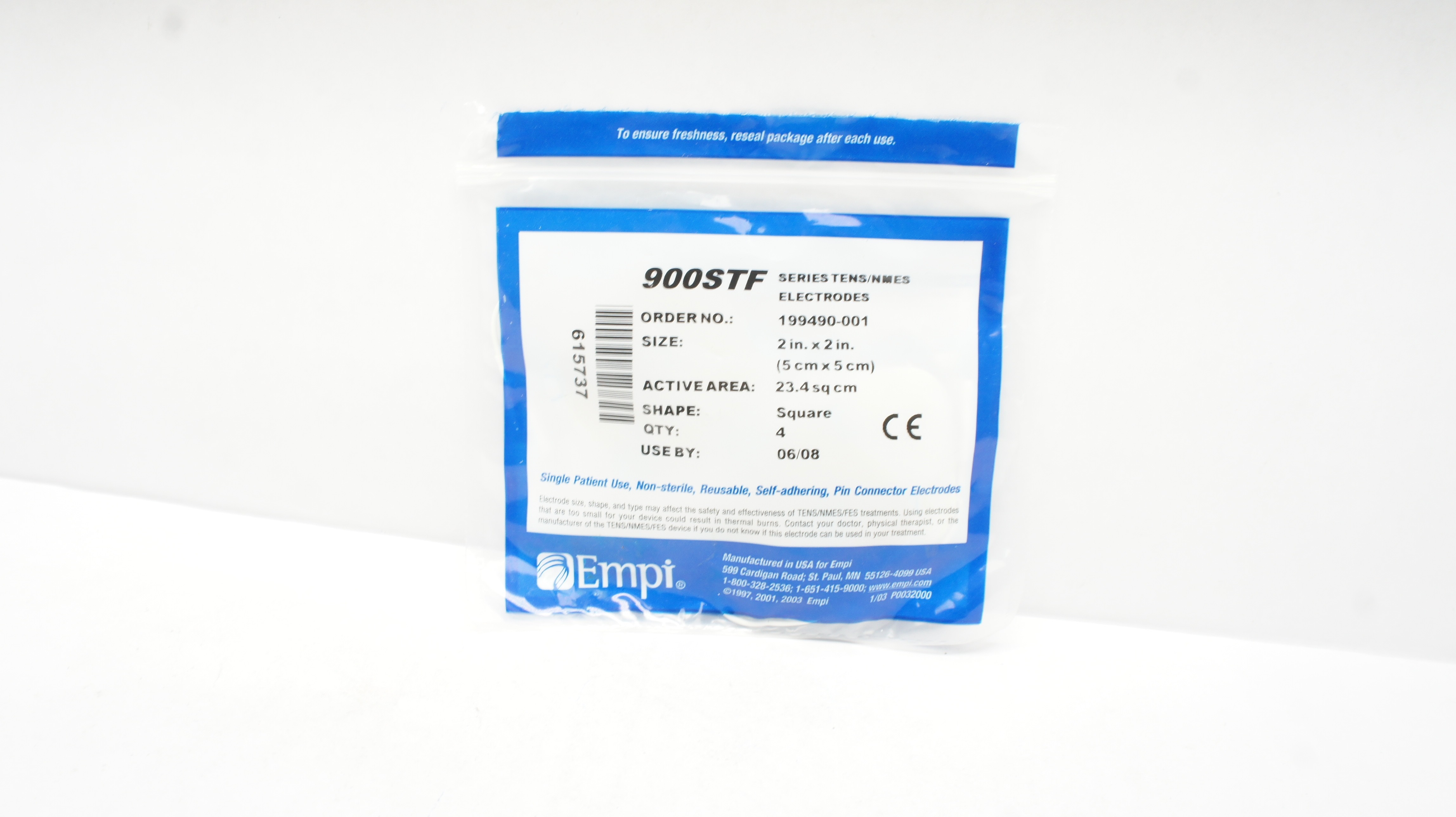 Empi 900STF Series TENS/NMES Electrodes 2 x 2 inch Square (x)- Pack of 4