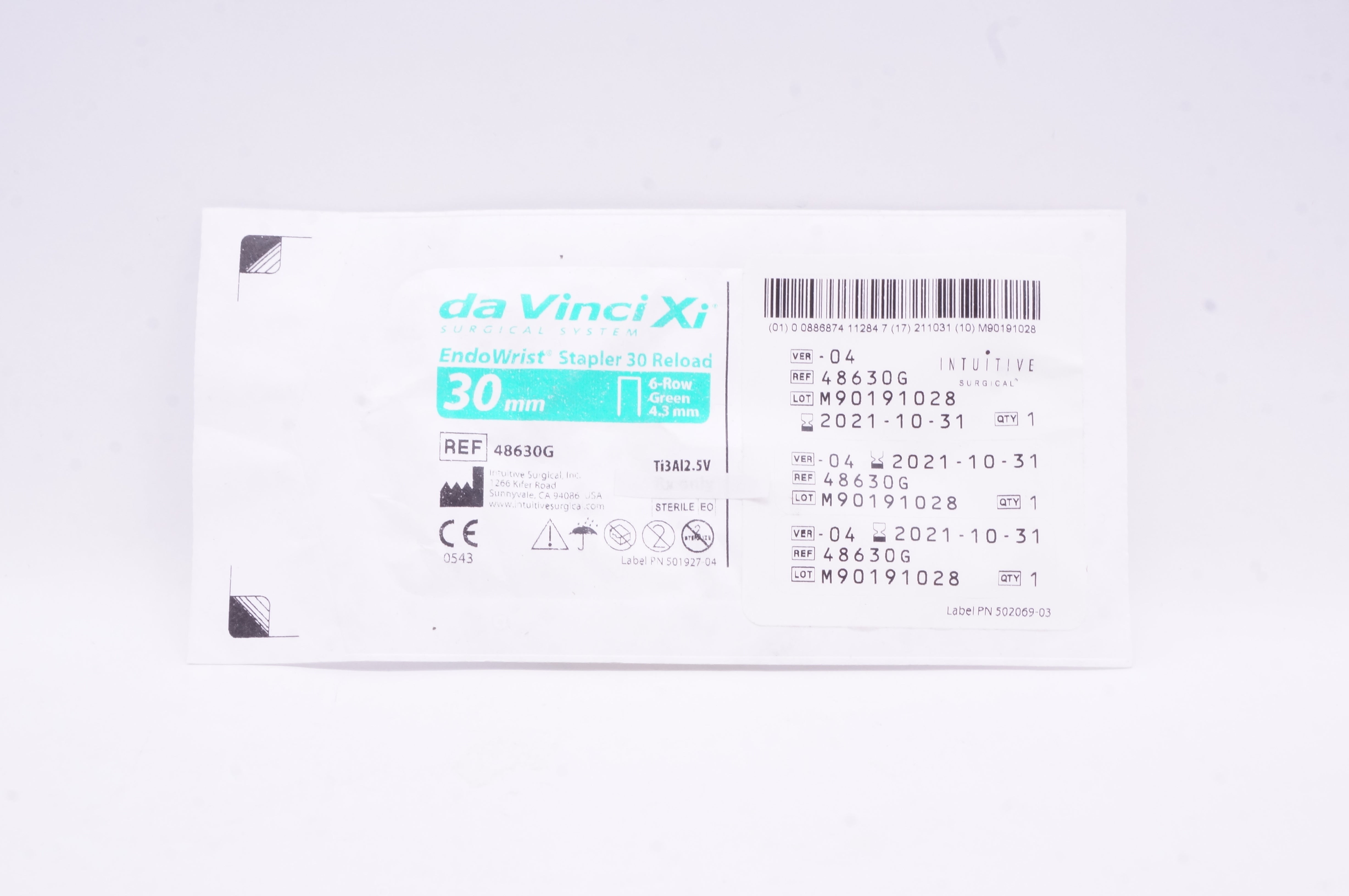 Intuitive Surgical 48630G Da Vinci XI EndoWrist Stapler 30 Reload 30mm, 6-Row (x)