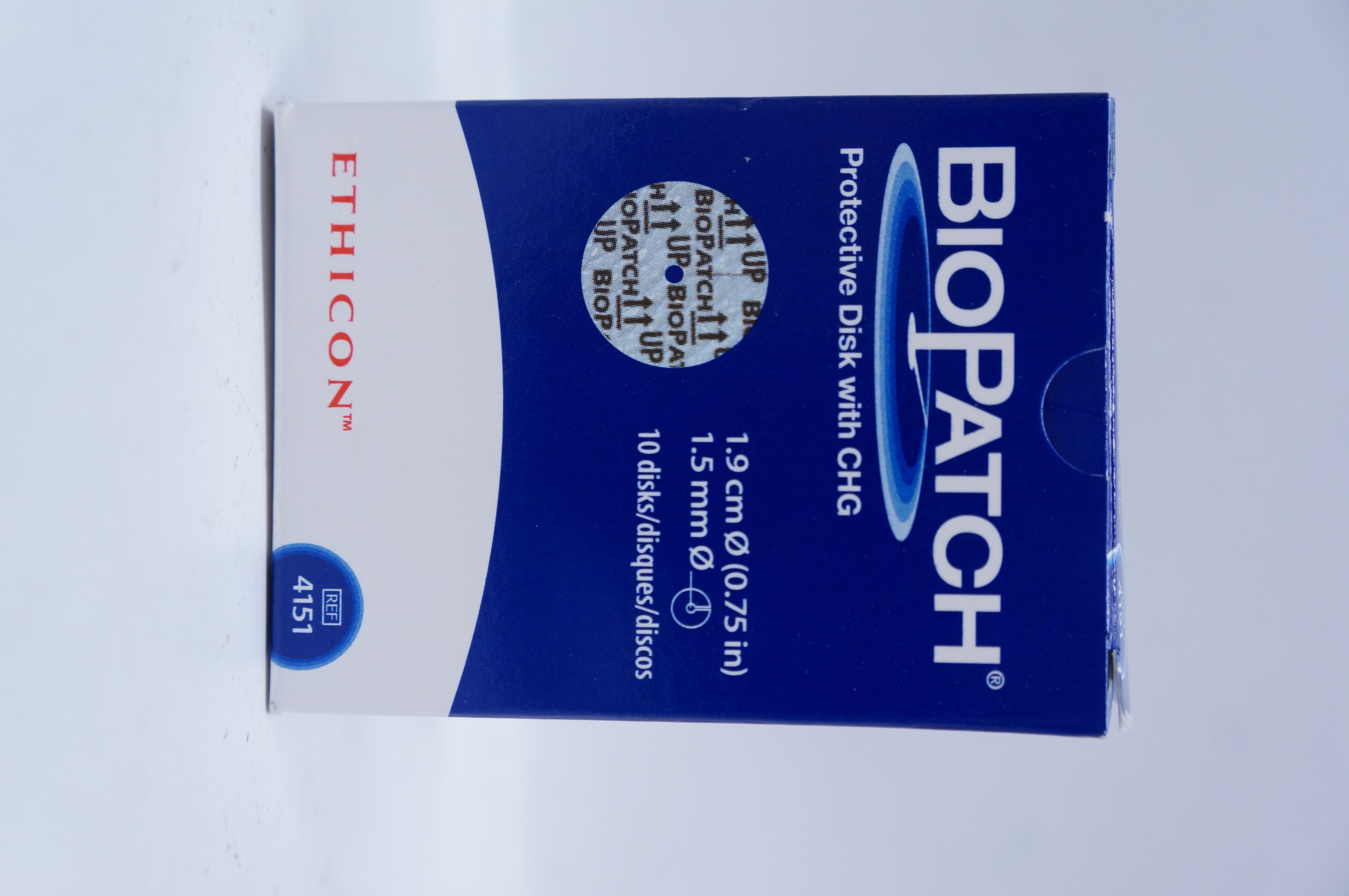 Ethicon 4151 BioPatch Protective Disk with CHG 1.9cm, 1.5cm (x) - Box of 10