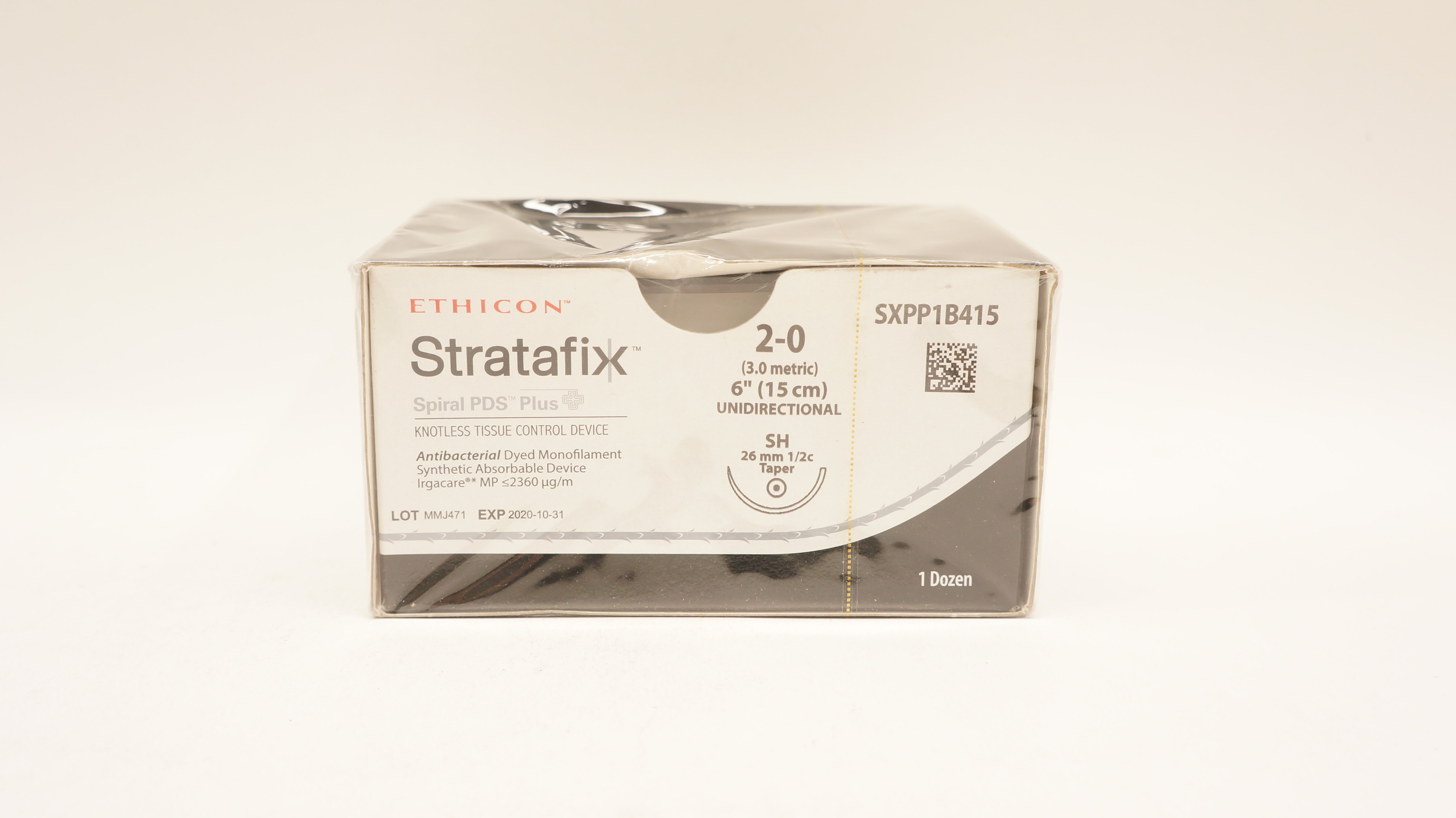 Ethicon SXPP1B415 2-0 Stratafix Stre SH 26mm 1/2c Taper, 6 inch (x) - Box of 12