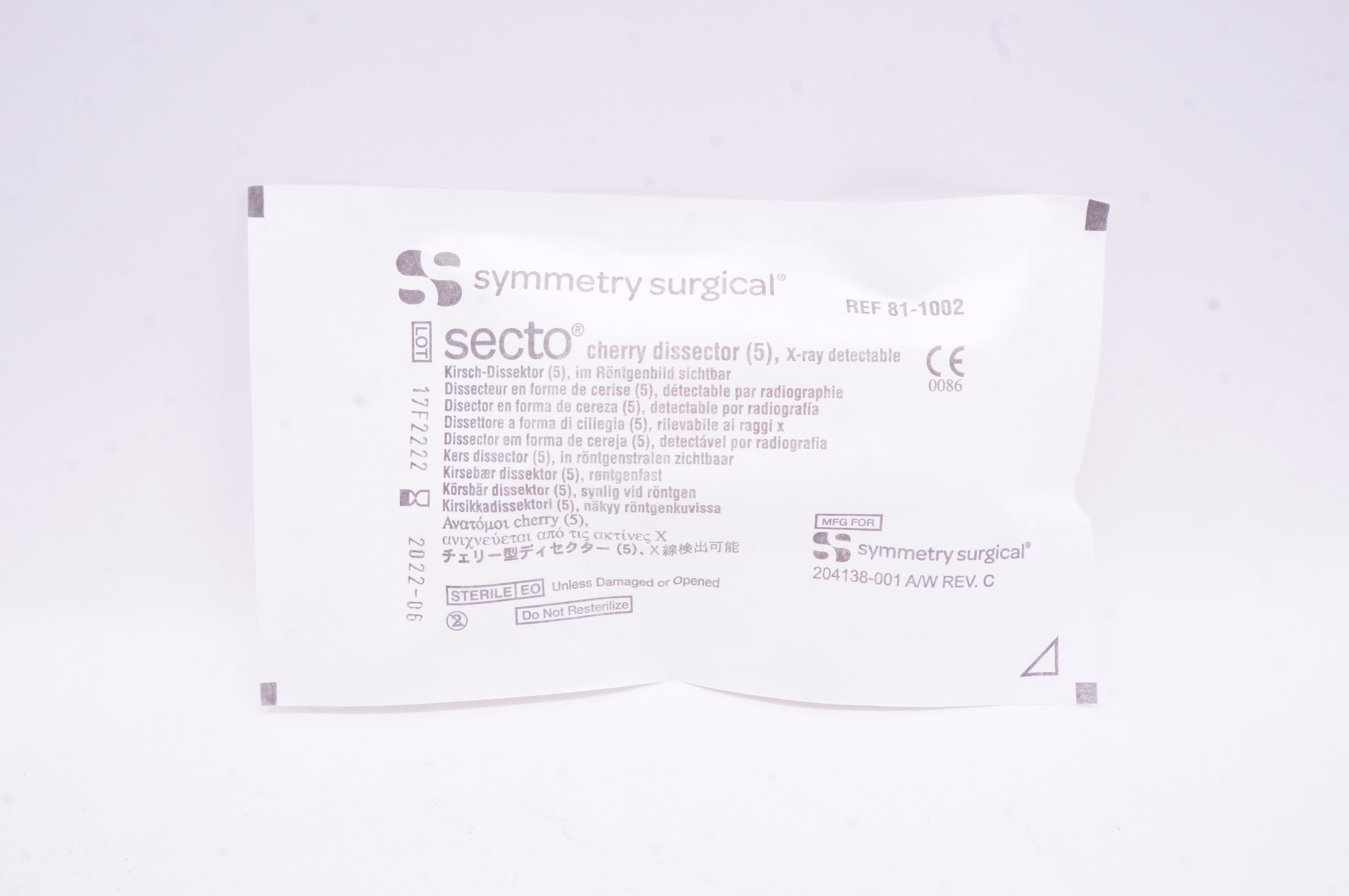 Symmetry Surgical 81-1002 Secto Cherry Dissector - Pack of 5