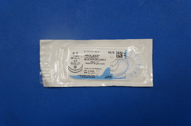 Ethicon 8975 4-0 PROLENE, V-7 26mm 1/2c TAPERCUT, Blue Monofilament, 36