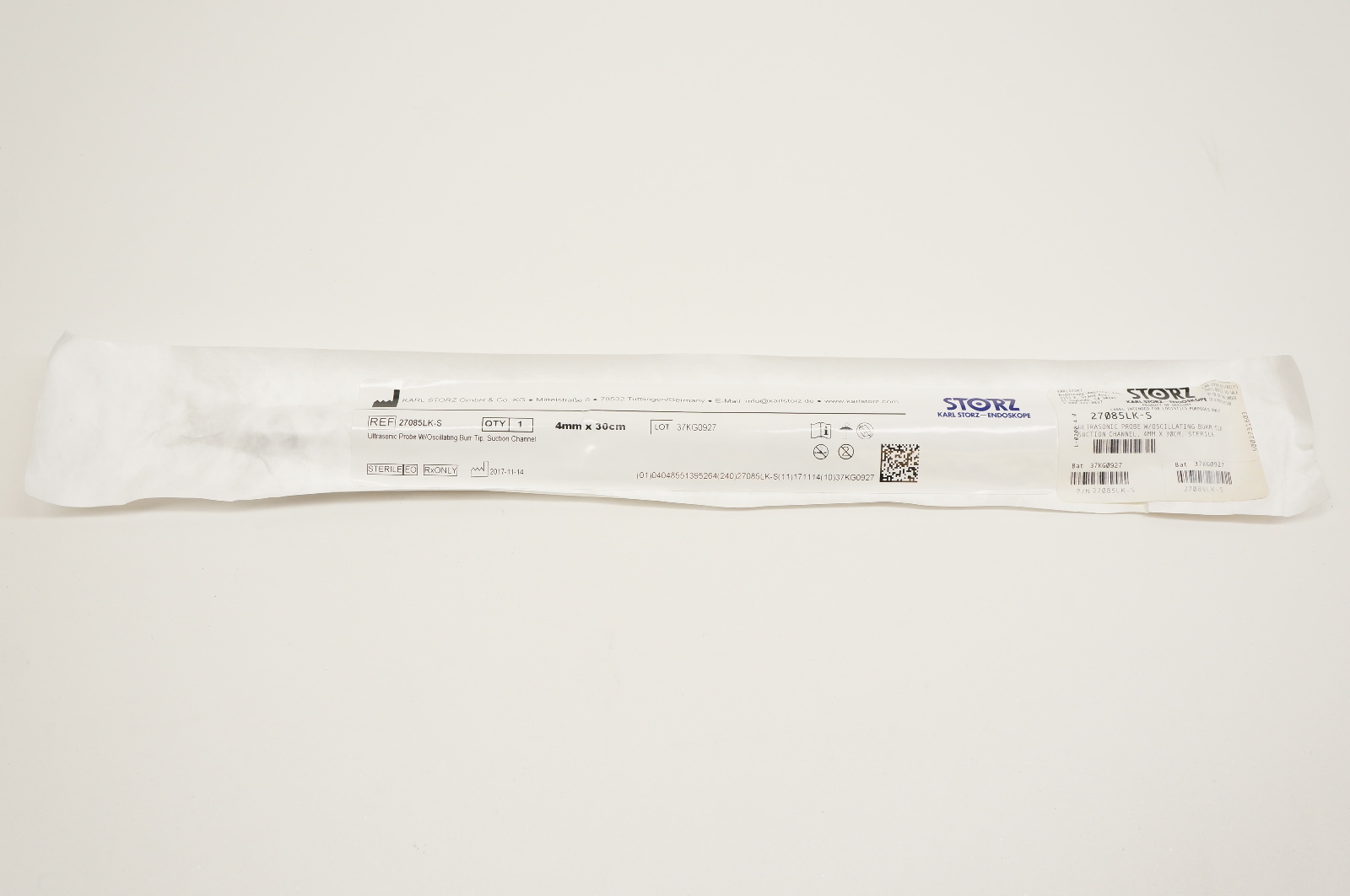 Karl Storz 27085LK-S Ultrasonic Probe W/Oscillating Burr Tip Suction Channel 4mm