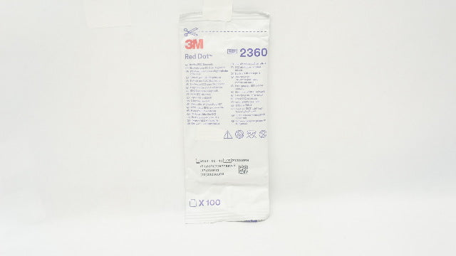 3M 2360 Red Dot Ag/AgCl Resting EKG Electrode - Pack of 100