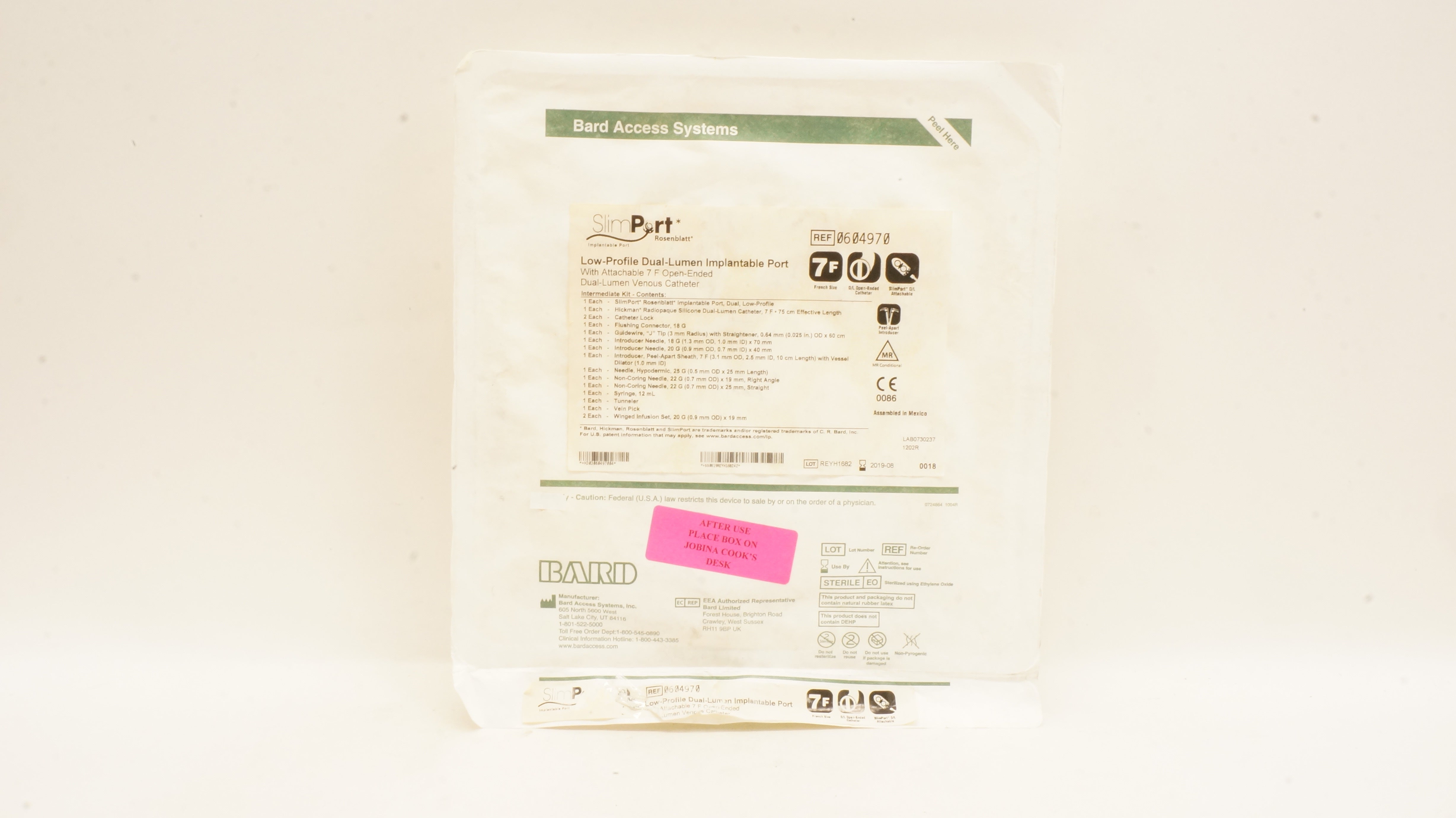 Bard 0604970 SlimPort Low-Profile Dual-Lumen Implantable Port 7F (x)