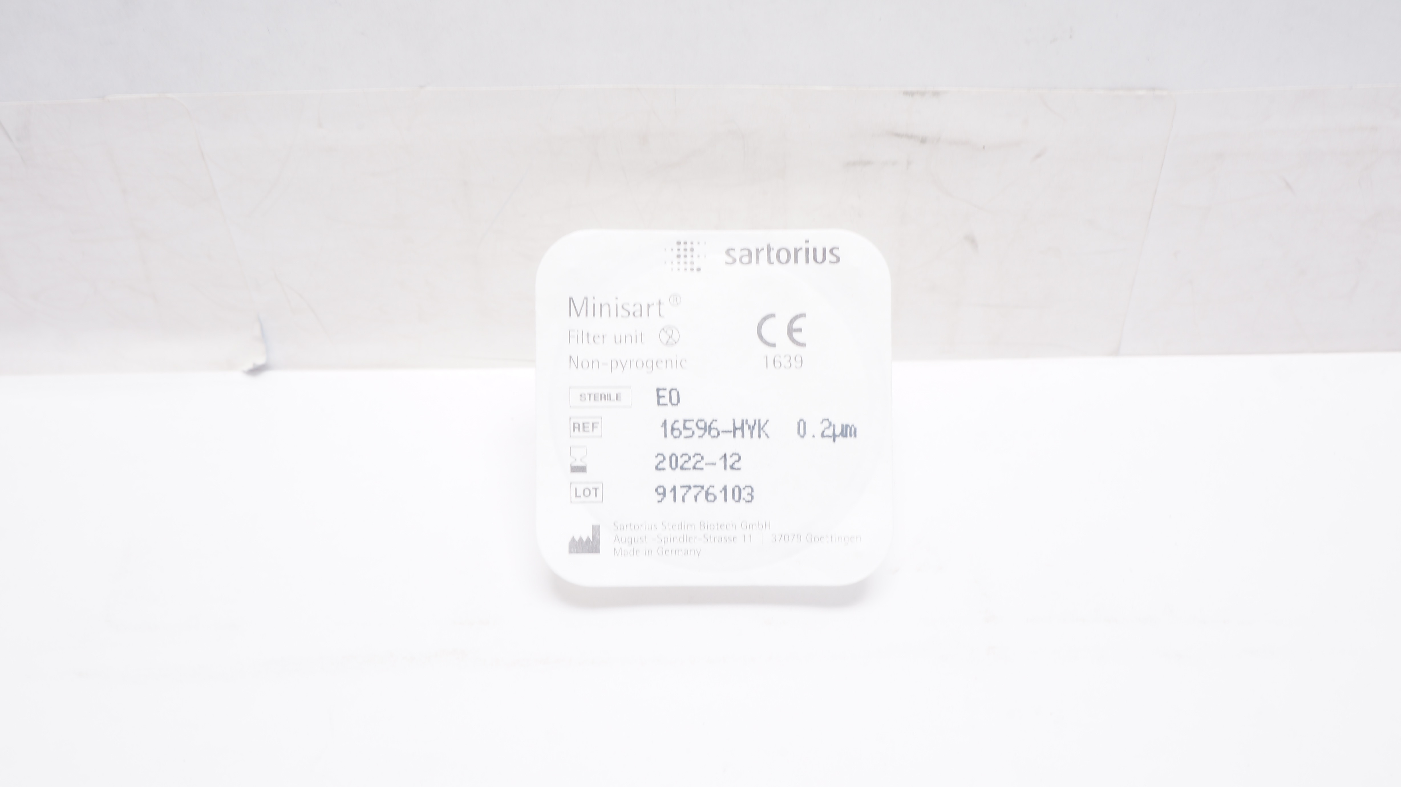 Sartorius Stedim 16596-HYK Ministart Filter. Unit Non-Pyrogenic 0.2um (x)
