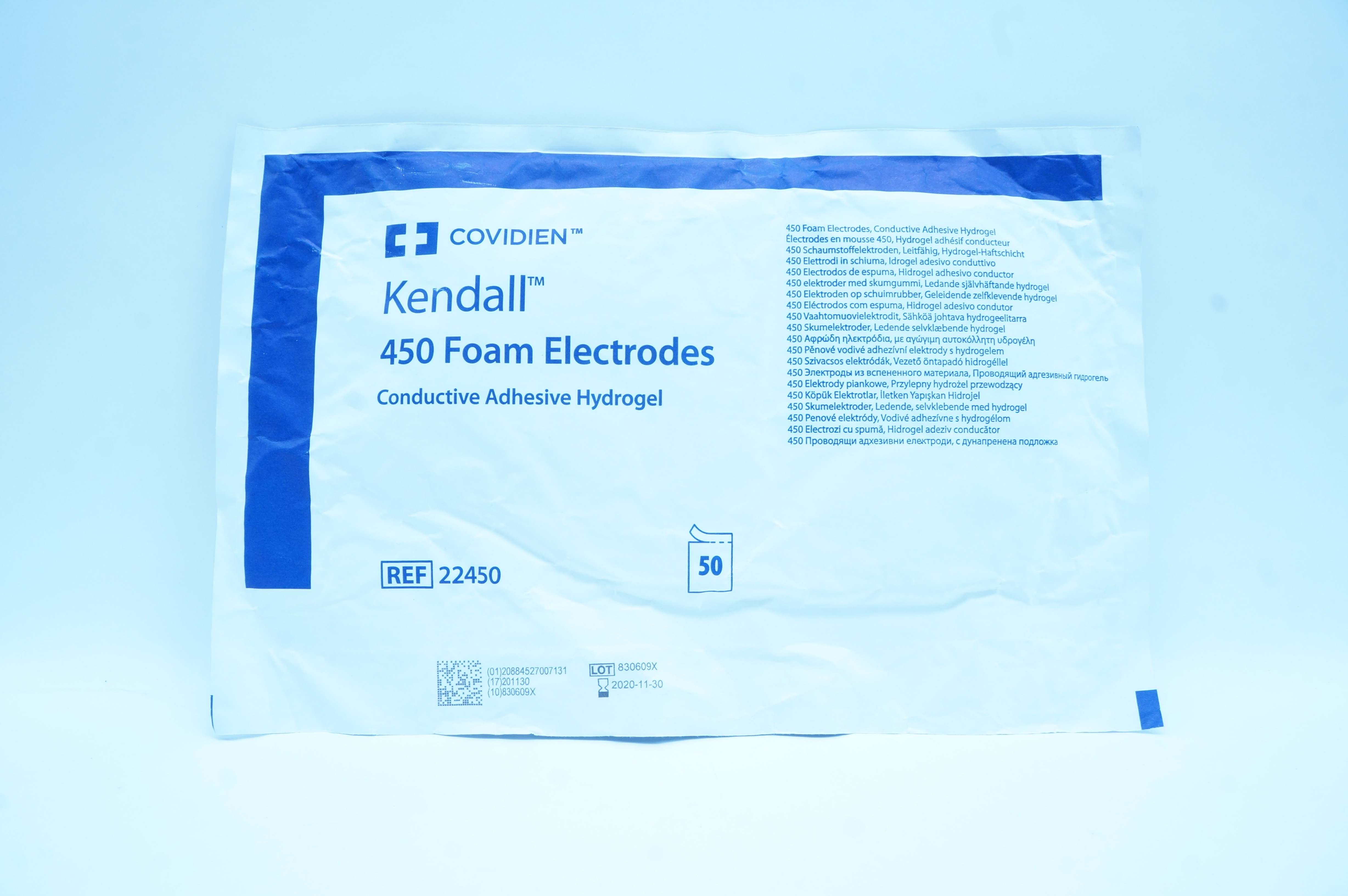 Covidien 22450 450 Foam Electrodes Conductive Adhesive Hydrogel (x) -Pack of 50