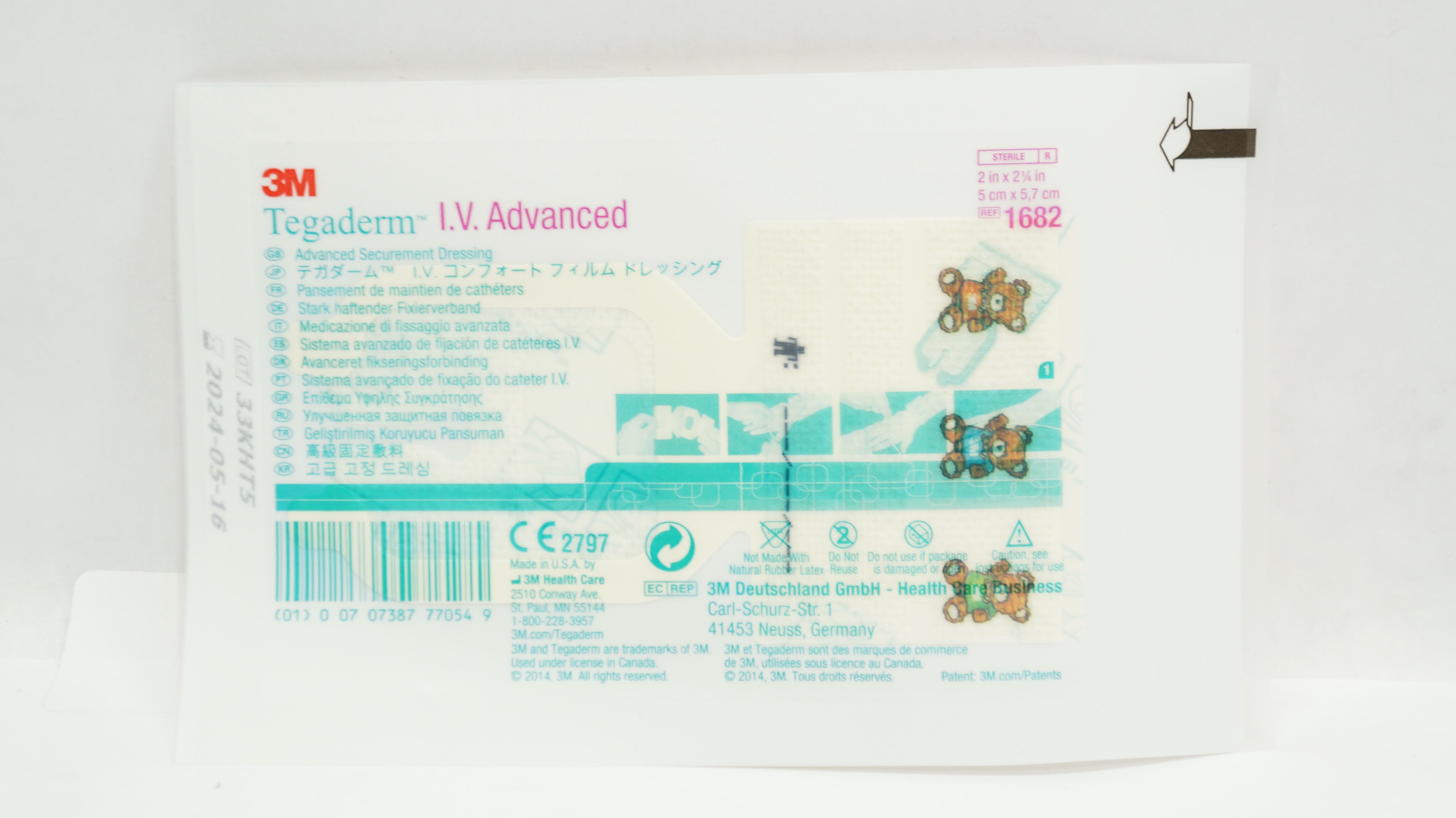 3M 1682 Tegaderm IV Advanced Securement Dressing 2inch x 2-1/4inch