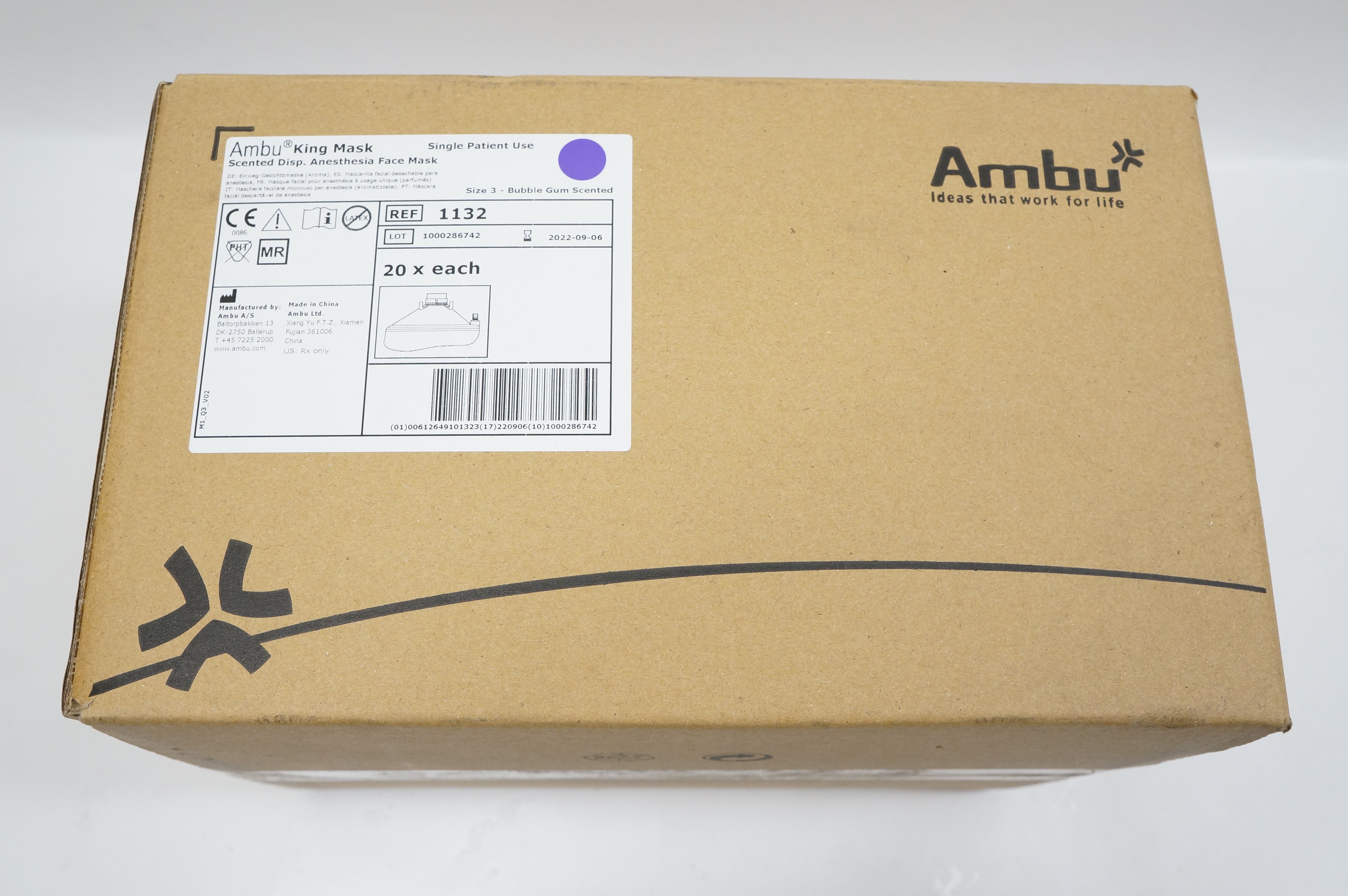 AMBU 1132 King Mask Scented Disp. Anesthesia Face Mask - Box of 20