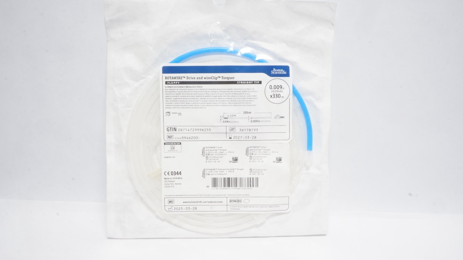 Boston Scientific H74939462001 ROTAWIRE Drive Floppy 0.009in x 330cm