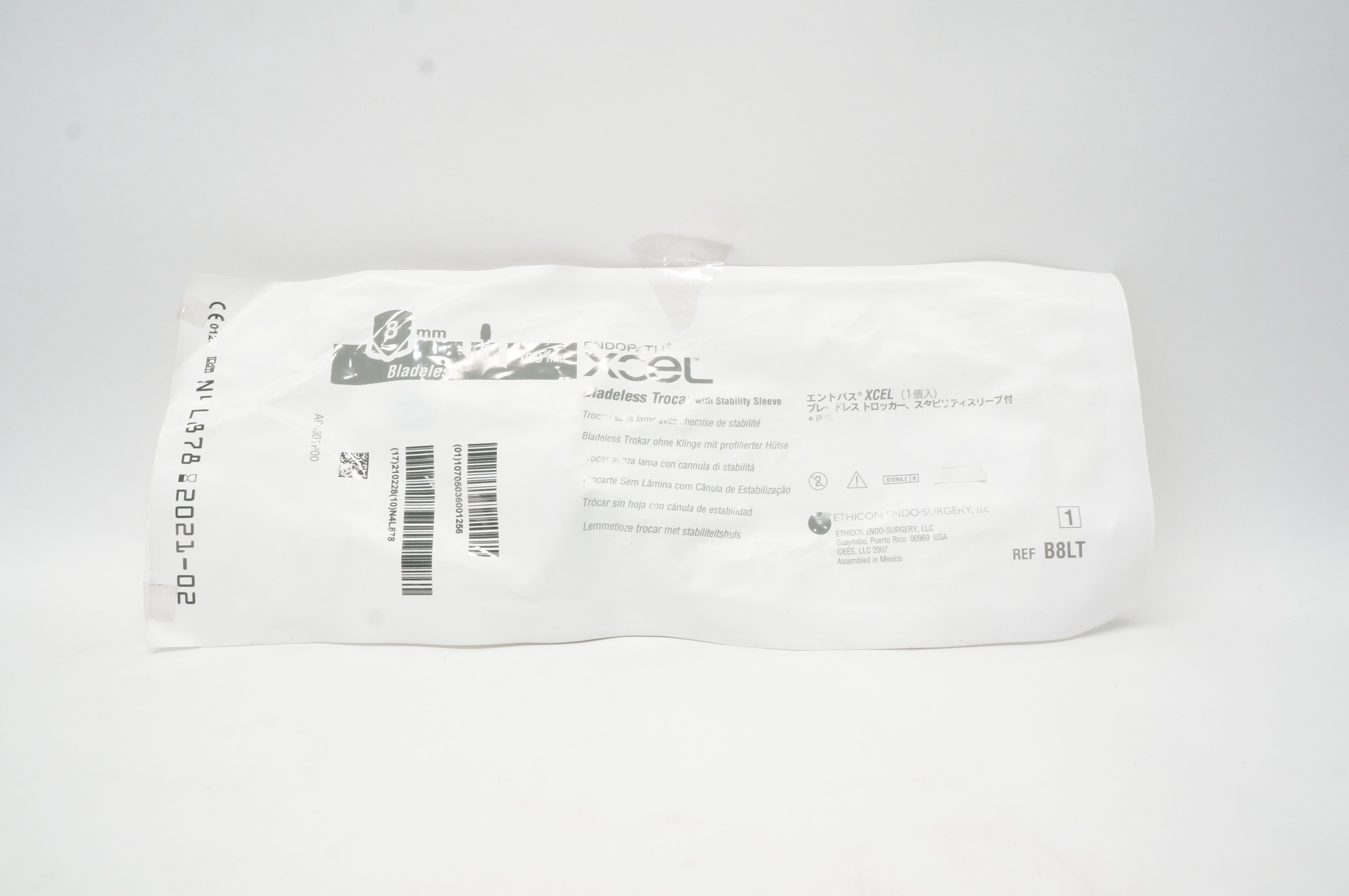 Ethicon B8LT E n d o p a t h XCEL W/ Stability Sleeve 8mm x 100mm (x)