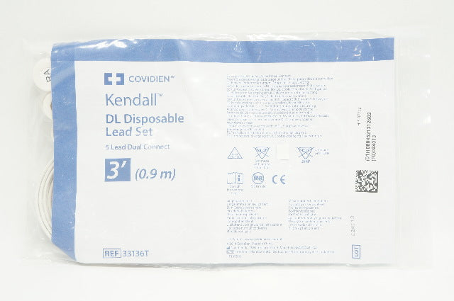 Covidien 33136T Kendall DL Disposable Lead Set 3ft