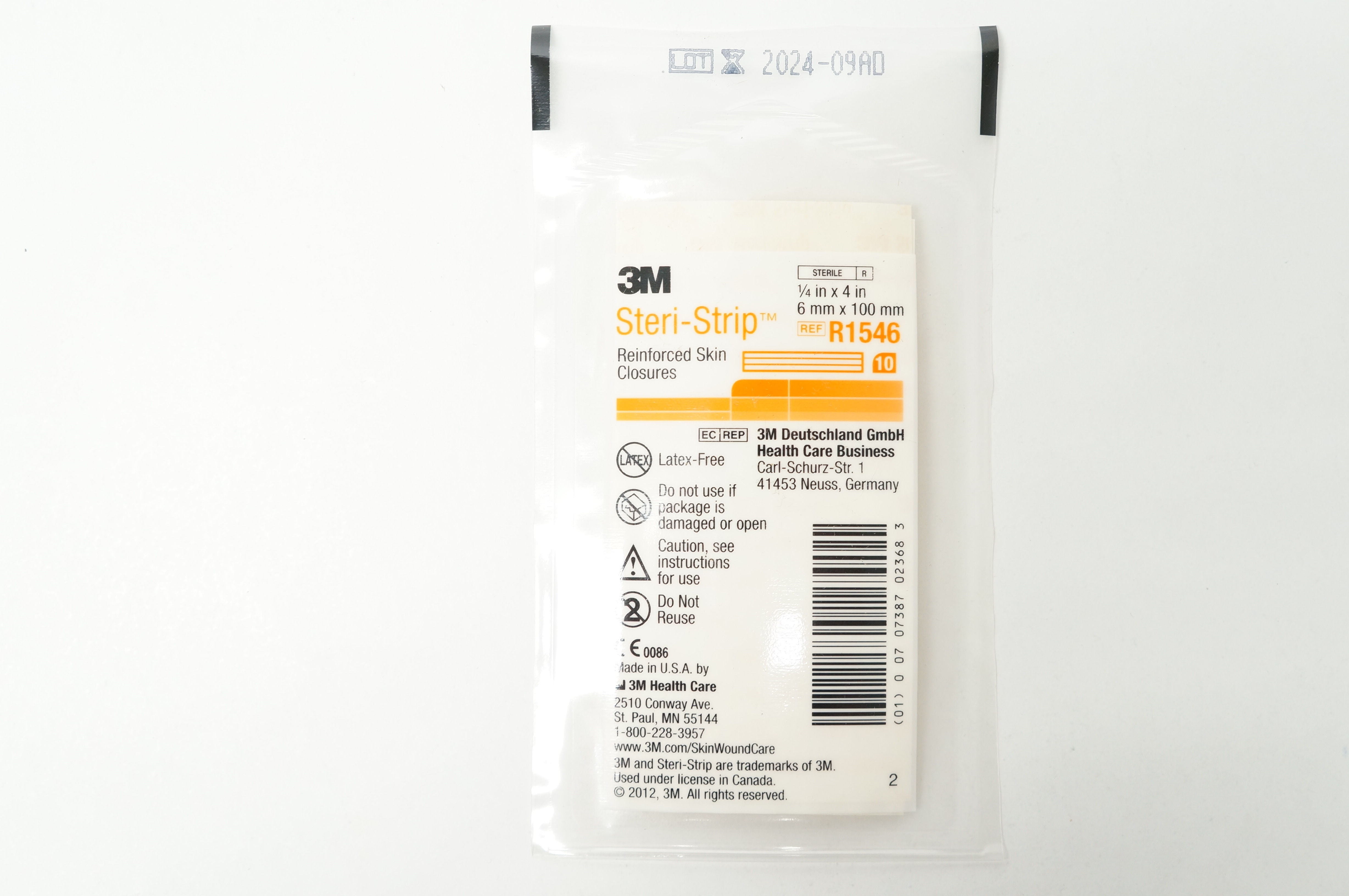 3M R1546 Steri-Strip Reinforced Skin Closures 1/4inch x 4inch - Packet of 10