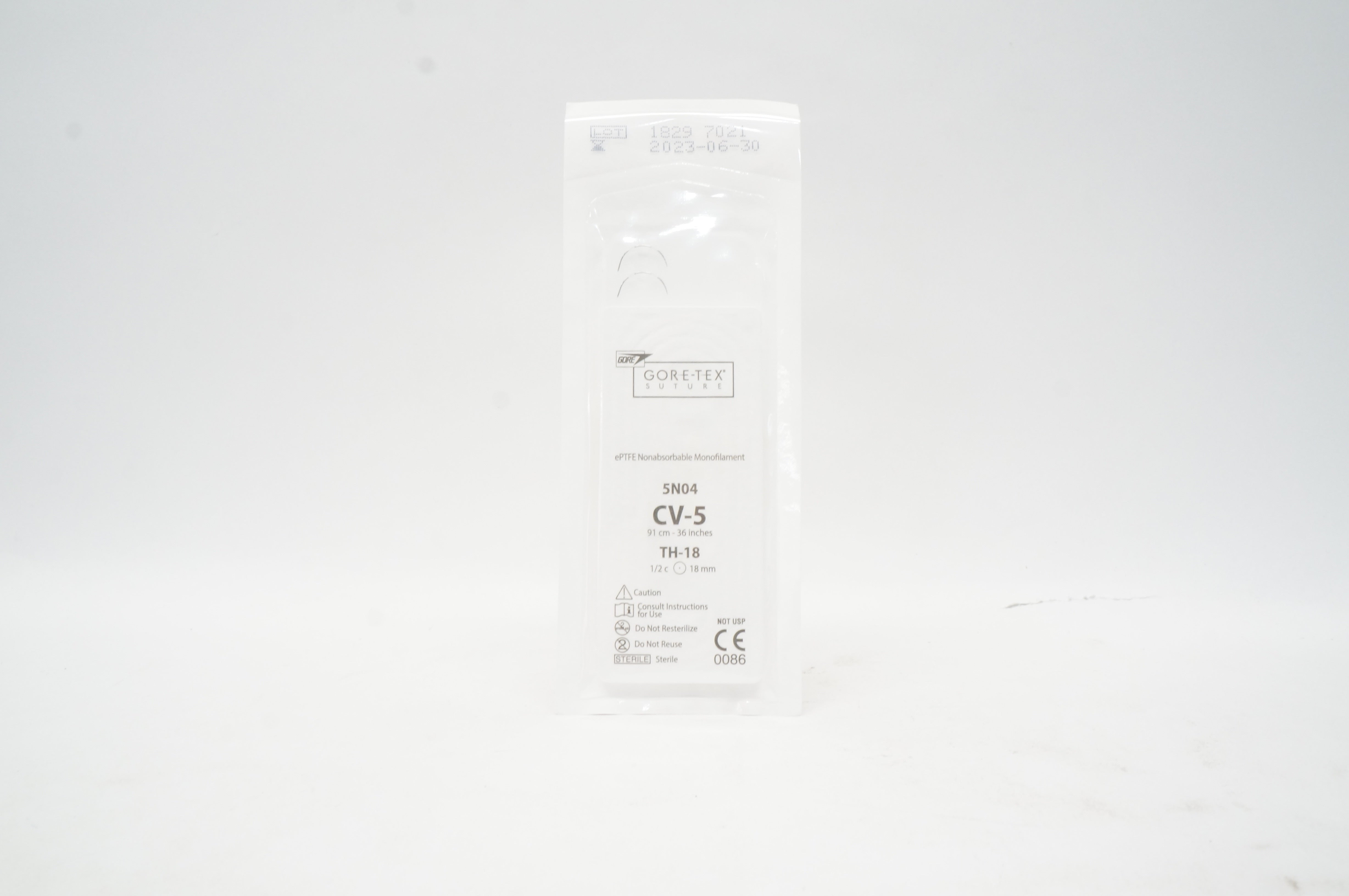 Gore 5N04 CV-5 ePTFE Nonabsorbable Monofilament 91cm 36in TH-18 1/2c 18mm